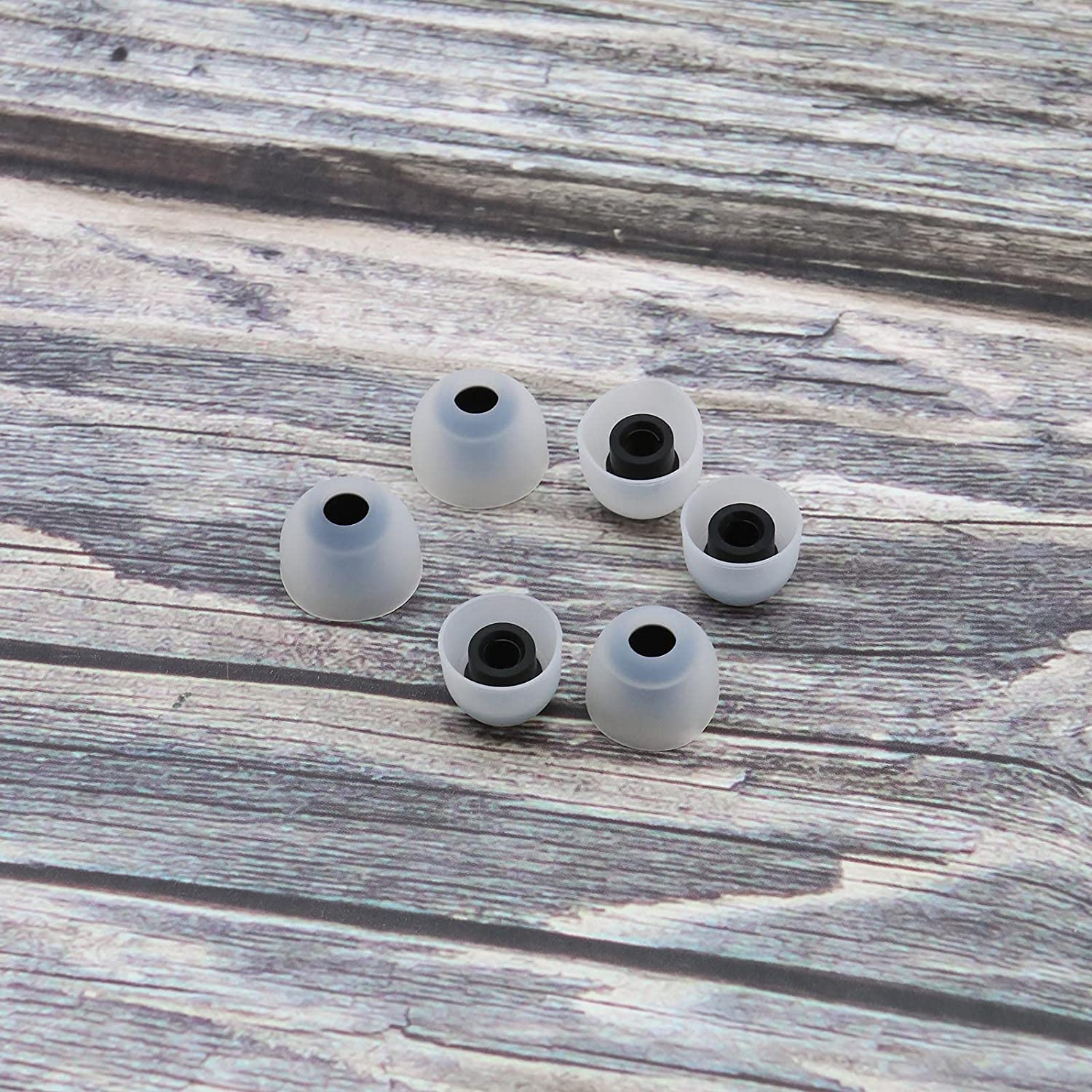 Emsea 7 Pairs Silicone Ear Buds Tips Replacement In-Ear Ear Sleeves Compatible with WF-1000XM3 / WF-1000XM4 Wireless Headphones Black Transparent XS S M L image number 4