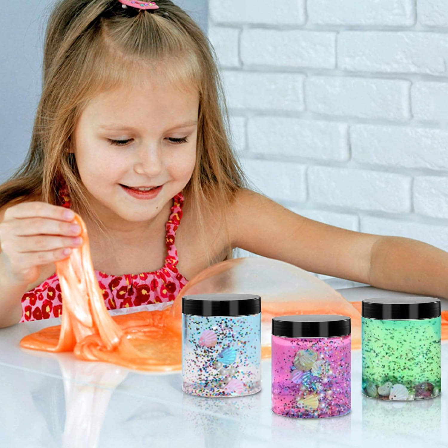 TUZAZO 8 Oz Plastic Containers with Lids and Labels BPA Free, Tuzazo Clear Empty Refillable Plastic Jars for Cosmetics, Lotions, Body Butters, Bath Salt & Beauty Products(12 Pack), Clear, 8 Oz image number 1