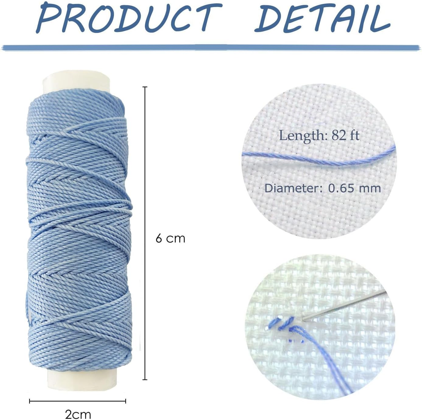 12 Pcs Sewing Threads -Round Craft Cords (12 Colors) image number 3