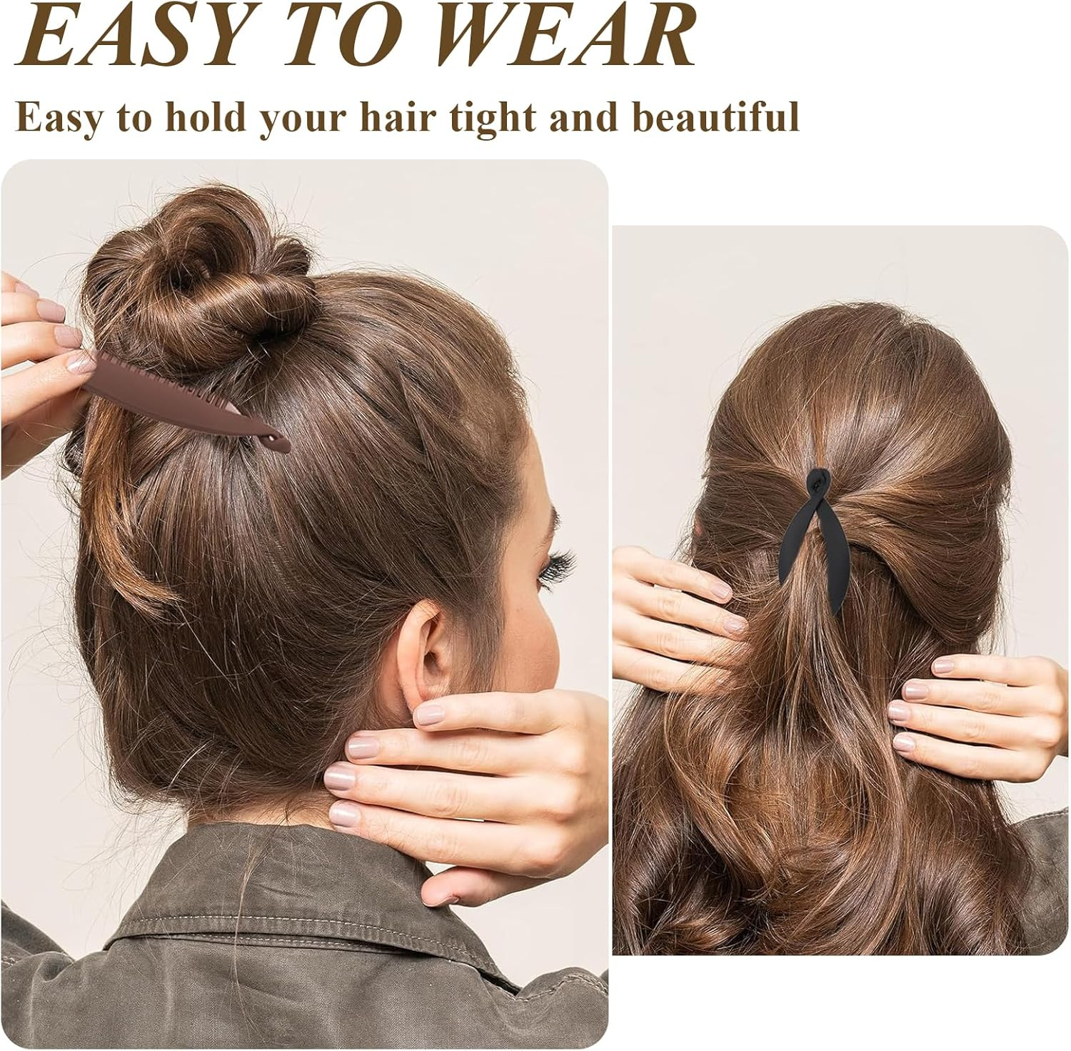 Evadollina Banana Clip, Set of 4 Banana Hair Clips, Hair Clips for Women Thin Hair, Banana Hair Clips for Women, Hair Clip, for Girls and Women, Christmas Gifts image number 4