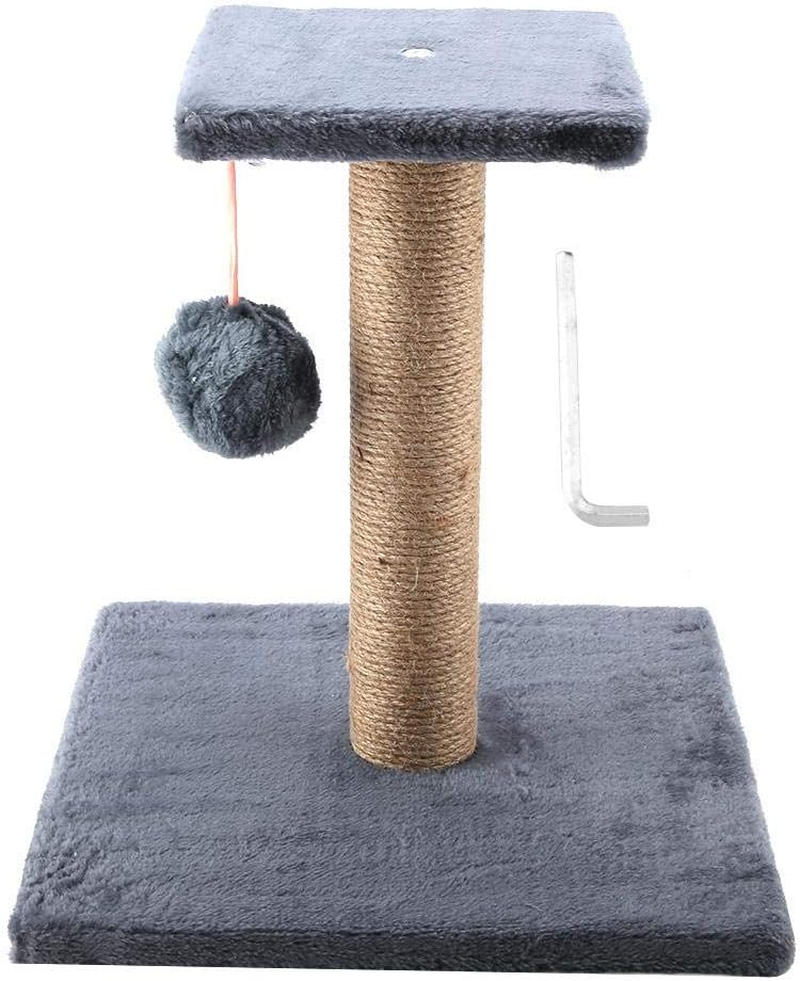 EVTSCAN Pet Cat Scratching Post, Cardboard Toy Claw Scratcher with Sisal Rope Small Cat Trees for Young and Adult Cats(深灰色)