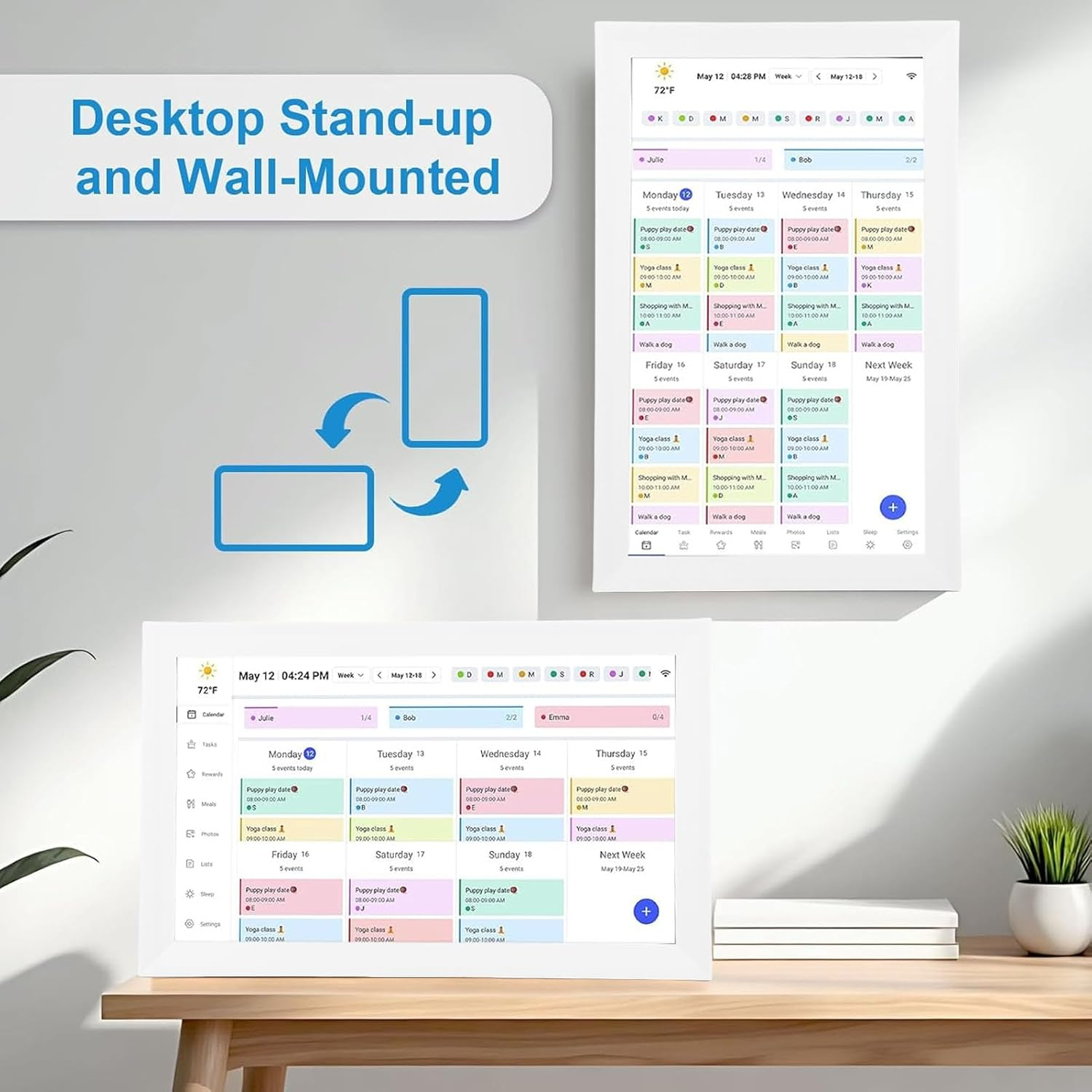 15.6 Inch Digital Calendar, Electronic Planner & Chore Chart, 1920 * 1080P Full HD Smart Touchscreen Interactive Display for Family Organizer Schedules, Desk & Wall Mount (AU)
