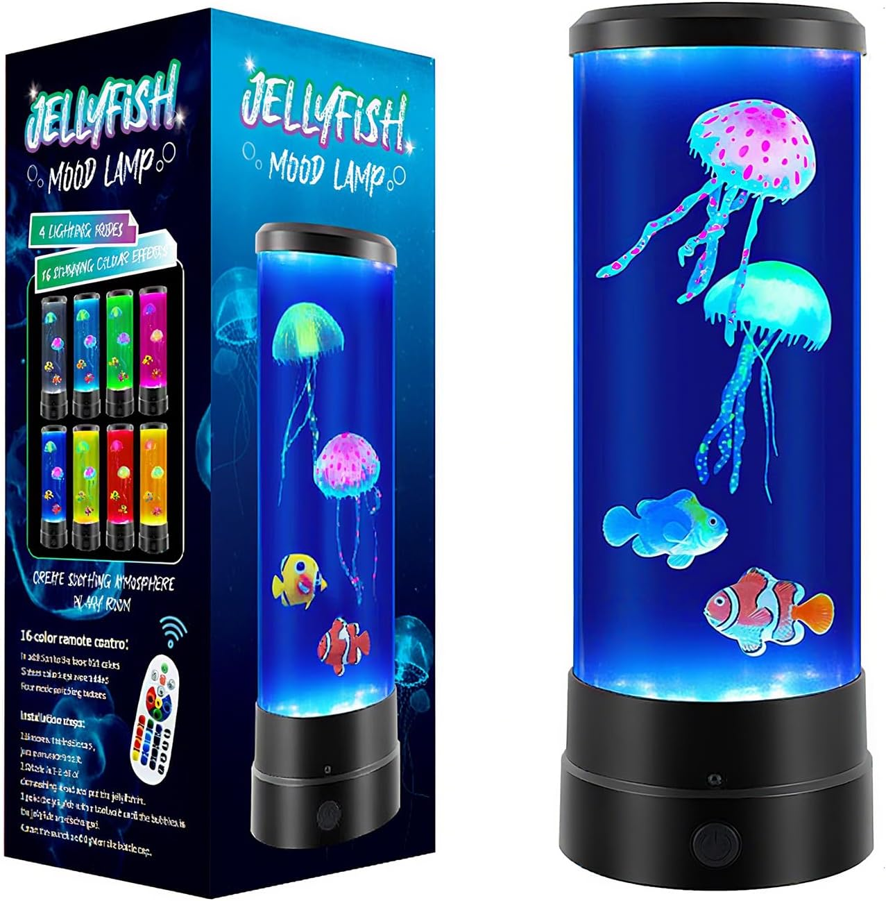 Jellyfish Lamp,Jellyfish Lava Lamp Night Light Mood Light for Kids 17 Colors Changing with Remote Control,Usb Powered Jellyfish Lamp for Adults,Christmas Halloween Gifts for Teen Boys Room Decoration. image number 3