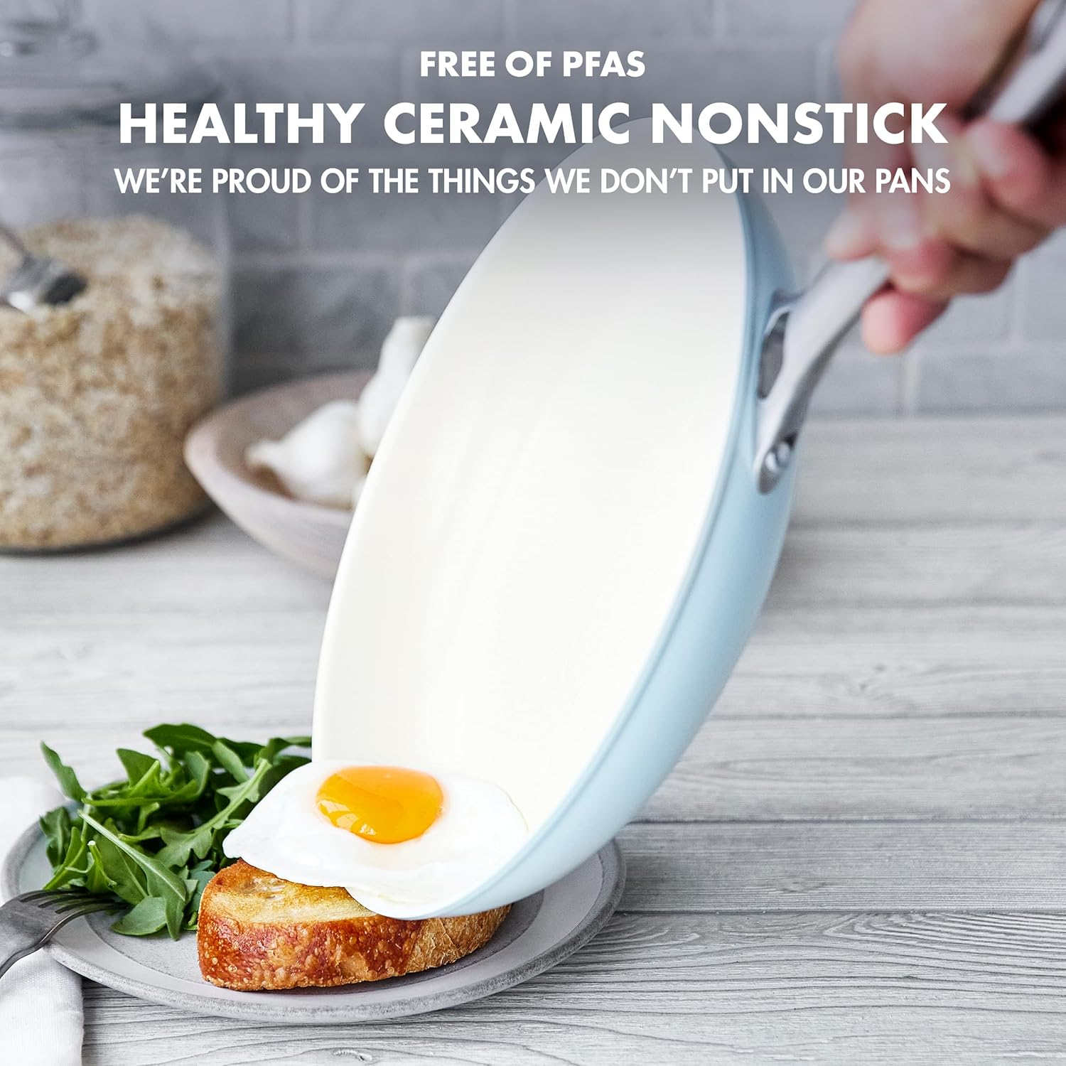 Greenpan Padova Hard Anodized Healthy Ceramic Nonstick, 10 Piece Cookware Pots and Pans Set, Pfas-Free, Dishwasher Safe, Light Blue image number 4