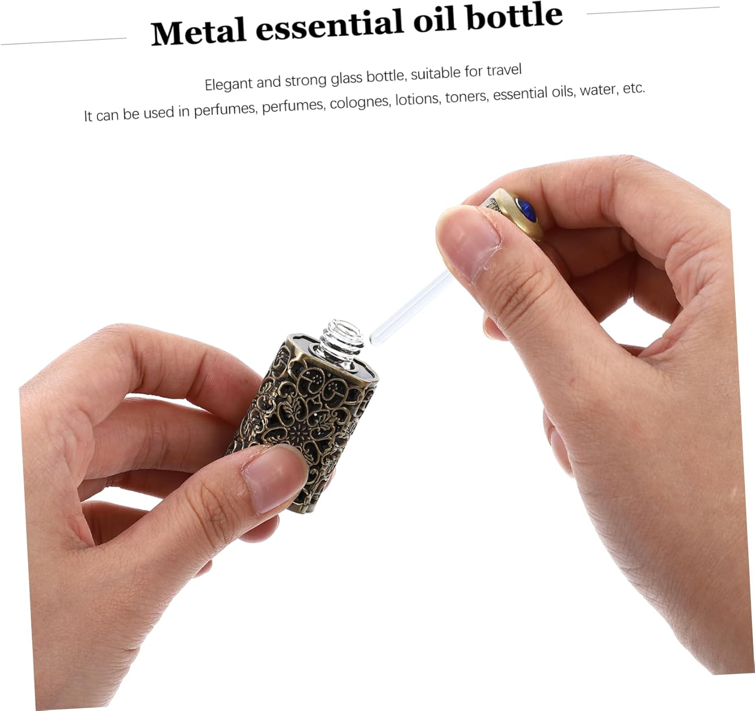 2Pcs Metal Essential Oil Bottle Spray Bottle for Perfume Leakproof Travel Toiletries image number 6