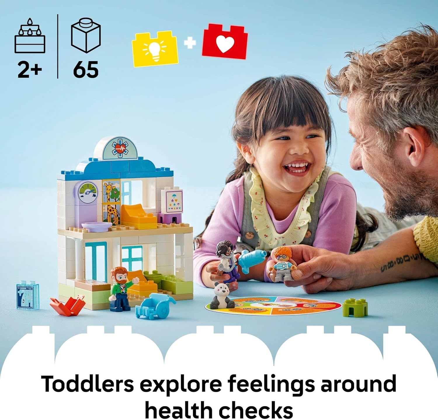 LEGO DUPLO First Time: Visit with the Doctor Playset, Baby & Toddler Early Development Toy with Emotion Cards, Montessori Set for 2+ Year Old Boys & Girls, Kids Toy Develops Social Skills 10449 image number 4