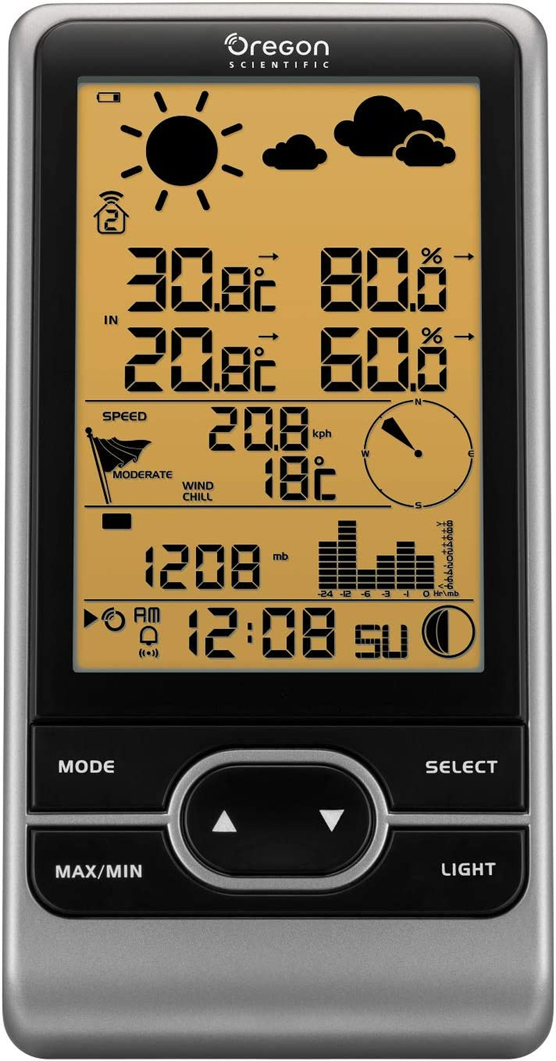 Oregon Scientific WMR86NX Professional Weather Station with Black and White Display, Grey, Single image number 1