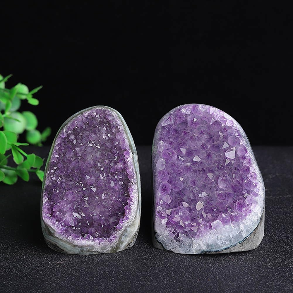 Natural Amethyst Cluster Geode Large Healing Crystal Stone Collection Mineral Specimen Home Office Decor Meditation Gifts 0.8-1.3 Pound image number 5