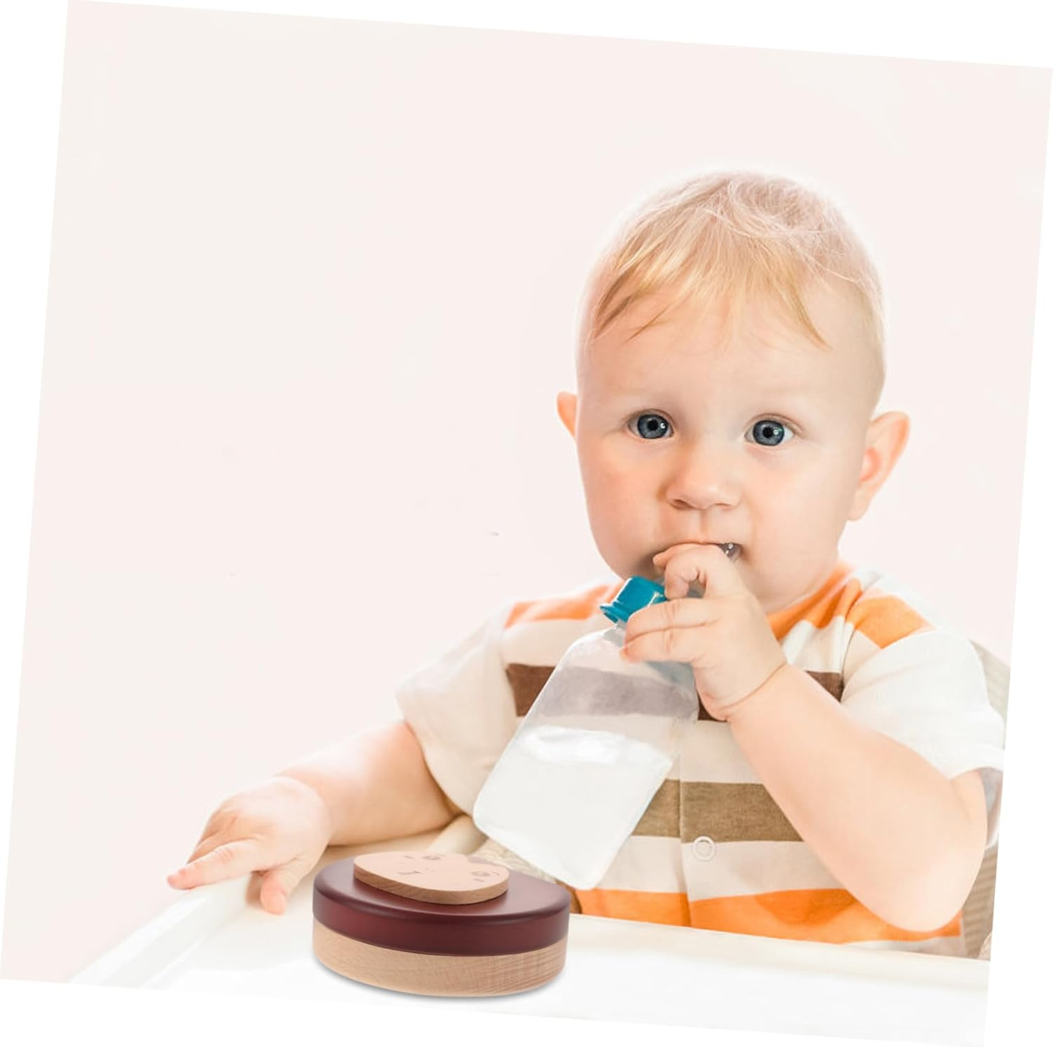 Kisangel Boys Haircut and Milk Tooth Keepsake Box Wooden Storage Labels for Milestones