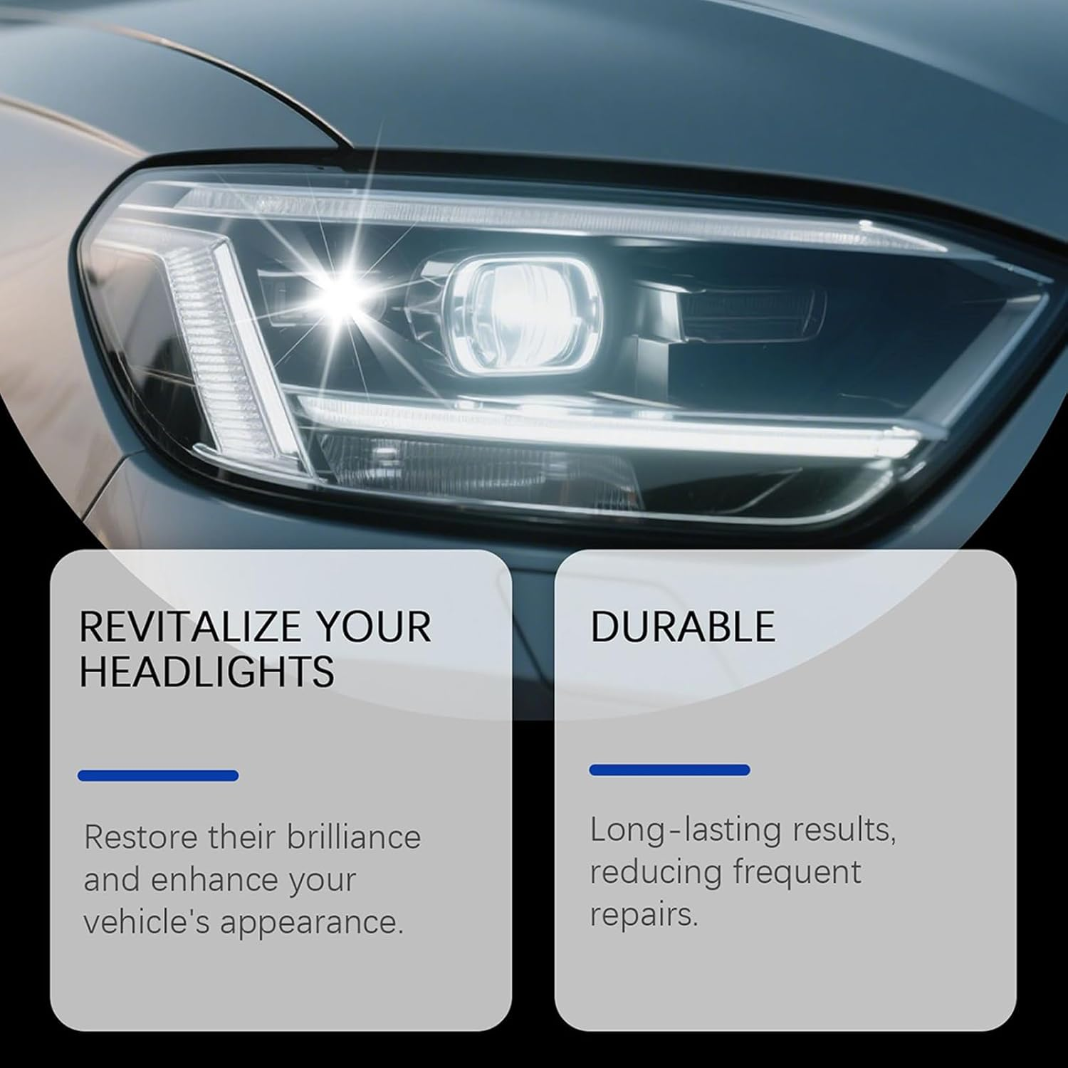 Headlight Restorer,120Ml Long-Lasting with Towel and Sponge Coating | Polishing Headlight Coating - for Maintenance Garage Clarity Truck Motorcycle Lamps Exterior Automotive image number 4