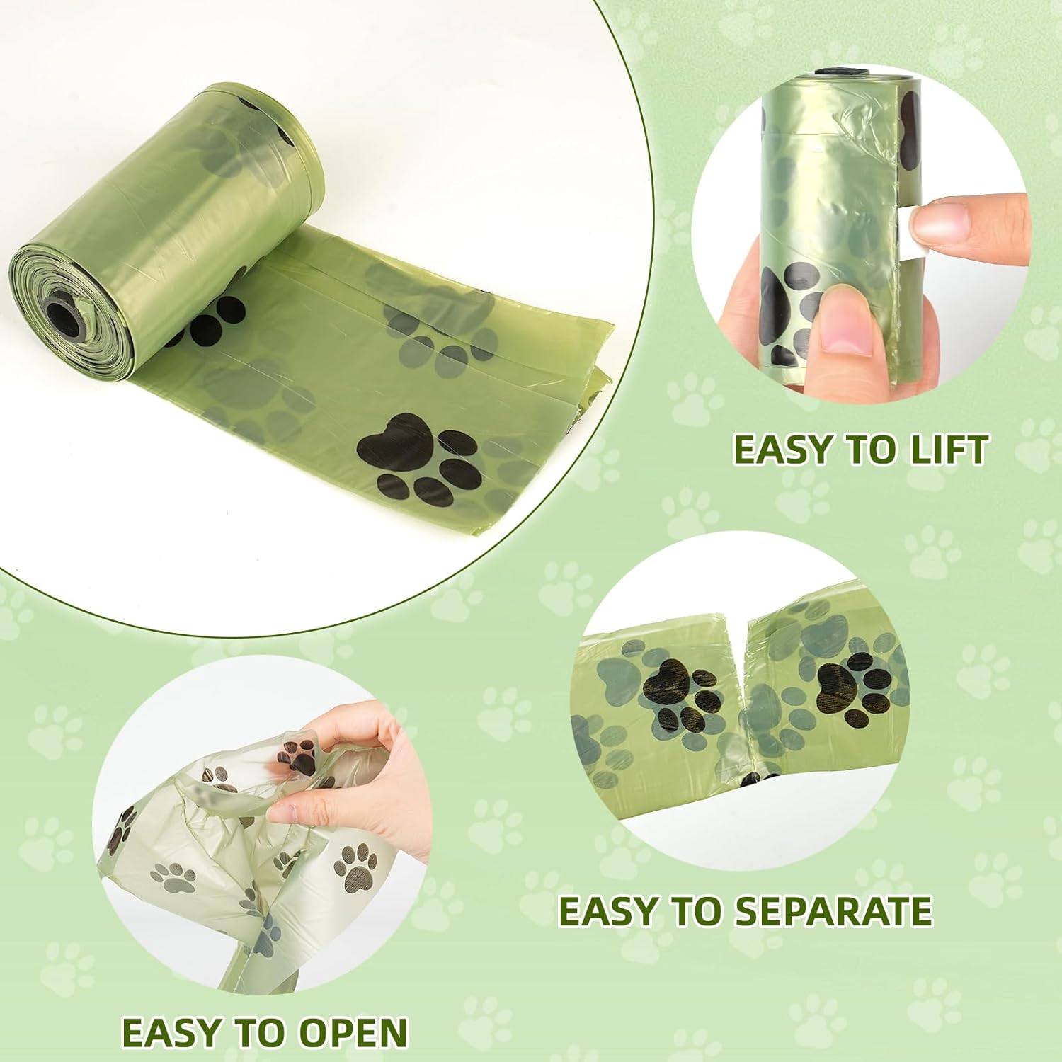 Scented Dog Poop Bags with Dispenser: 10 Rolls Totaling 180 Bags, Bulk Roll for Dogs, Puppies and Cats - Convenient Waste Bag Holder image number 6