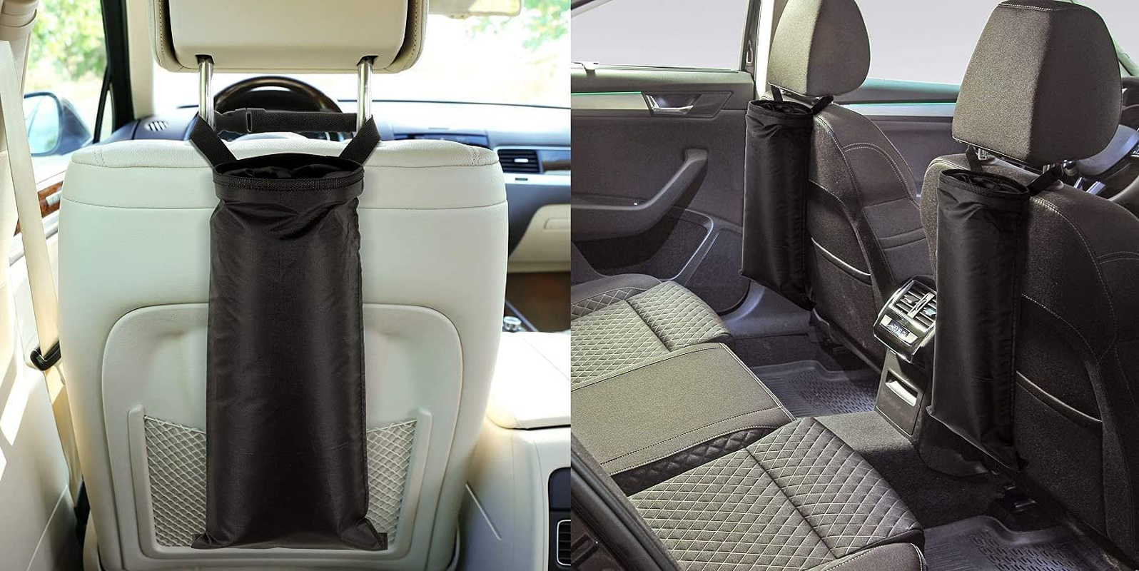 Car Trash Bag, Washable Car Garbage Bag, Detachable Car Trash Can, Seat Back Hanging Car Storage Bag for Car, Travelling, Outdoor (1 PCS Black) image number 3