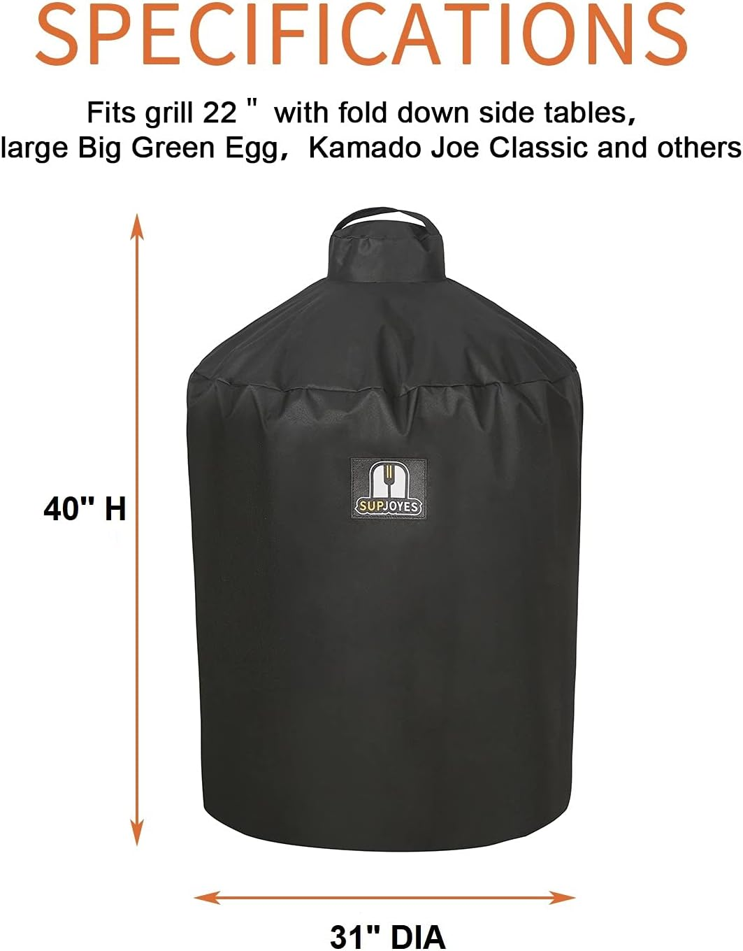 SUPJOYES Cover for Large Big Green Egg, Grill Accessories for Large Big Green Egg, Heavy Duty Waterproof Grill Covers image number 1