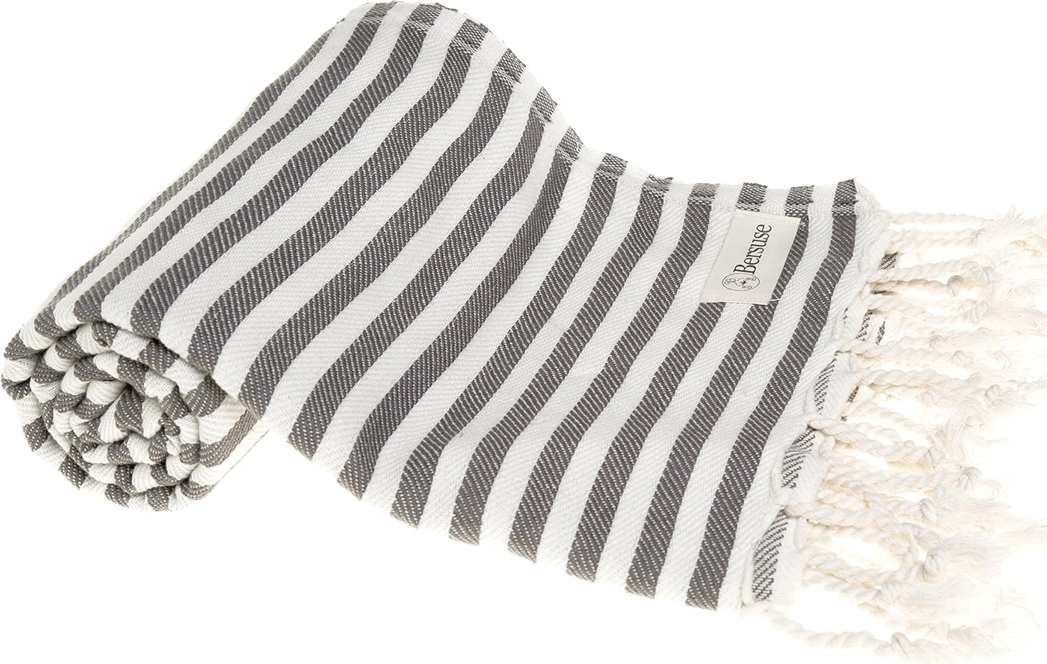 Bersuse 100% Cotton Malibu Turkish Towel - 37X70 Inches, Beige