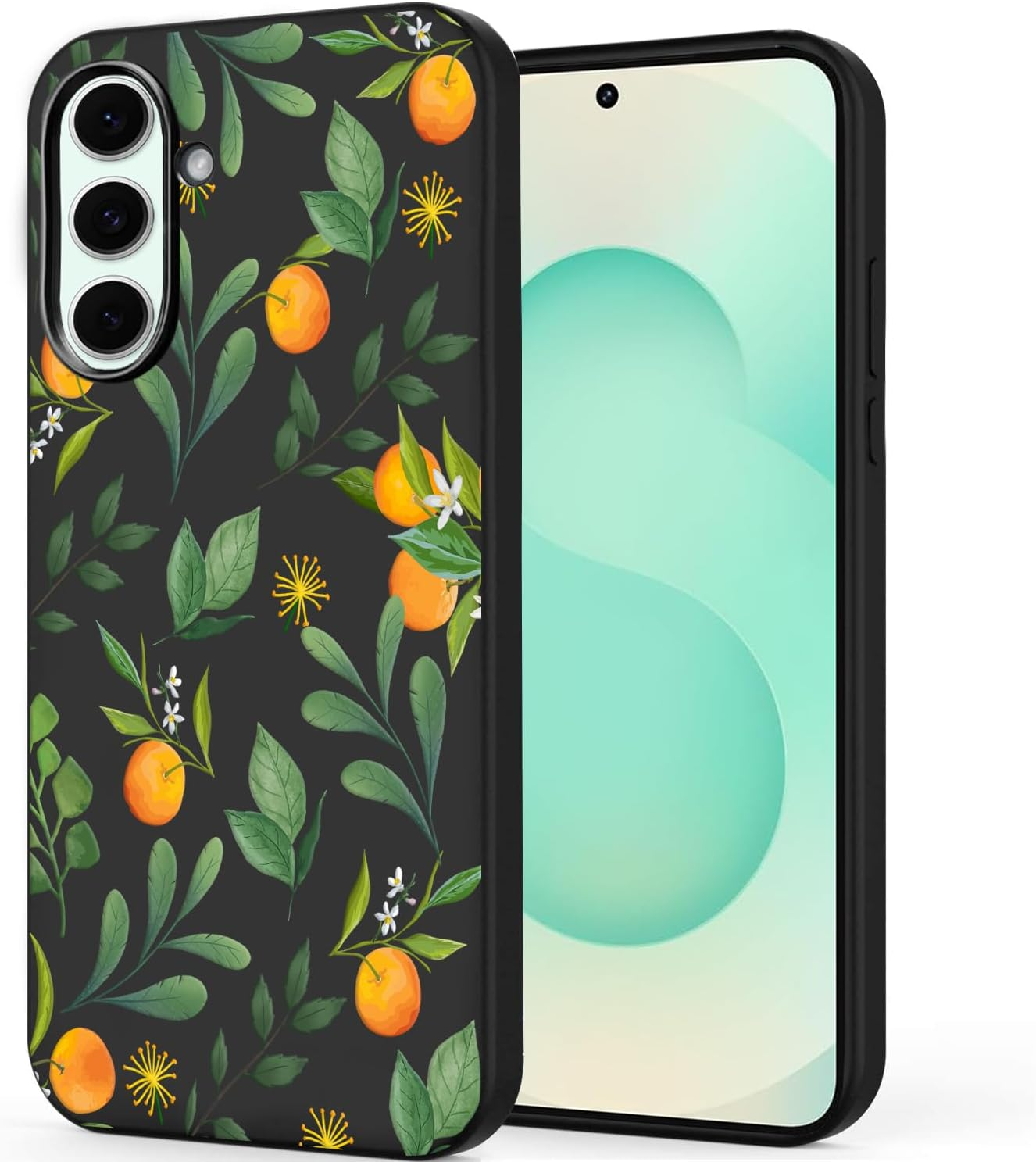 Unov Case Compatible with Galaxy S25 Case with Design Soft TPU Shock Absorption Slim Embossed Pattern Black Protective Back Cover(Rainbow Dinosaur)