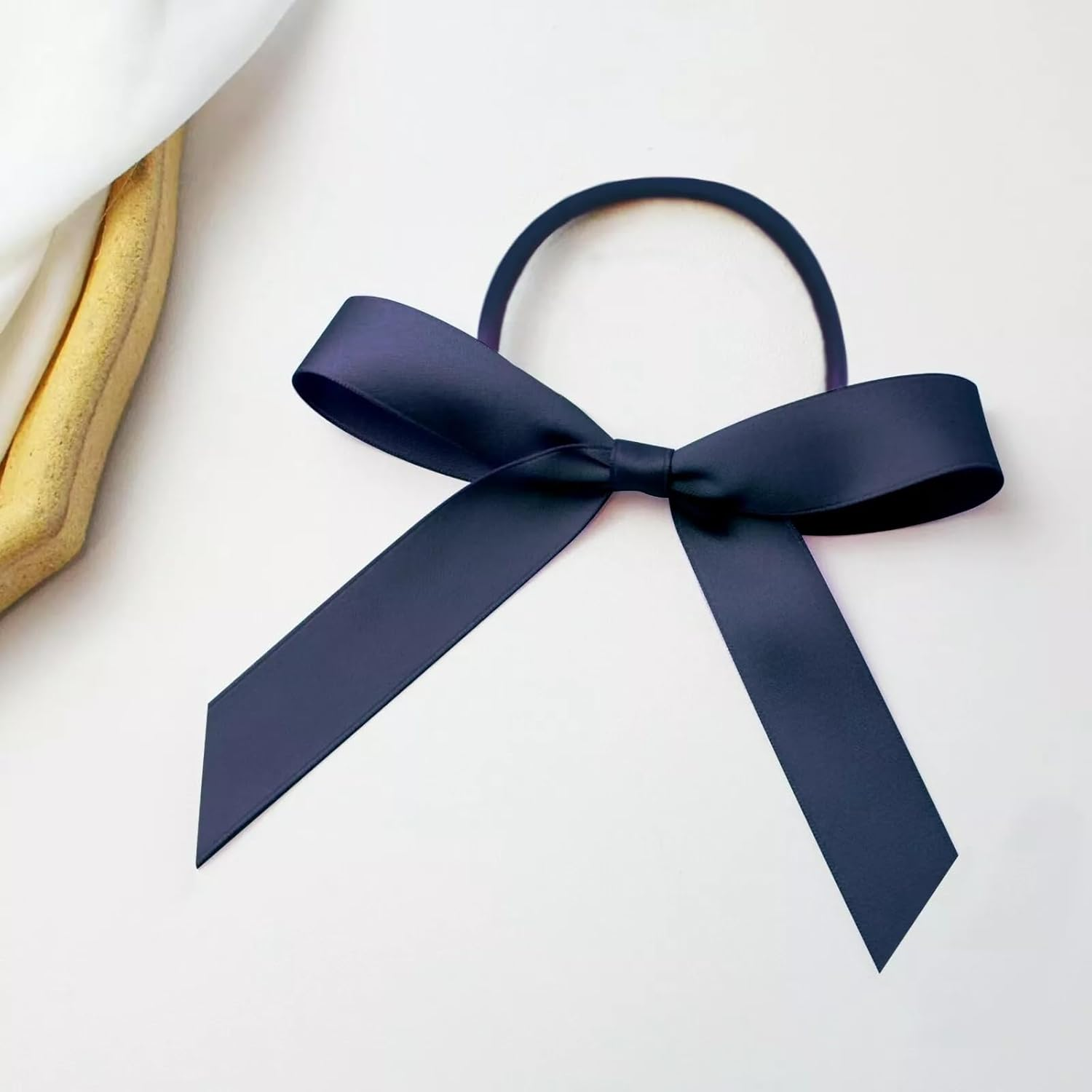 Bow Hair Ties Hair Accessories Bows School Party Girls,4Pcs in a Pack (Navy Blue) - Black image number 2