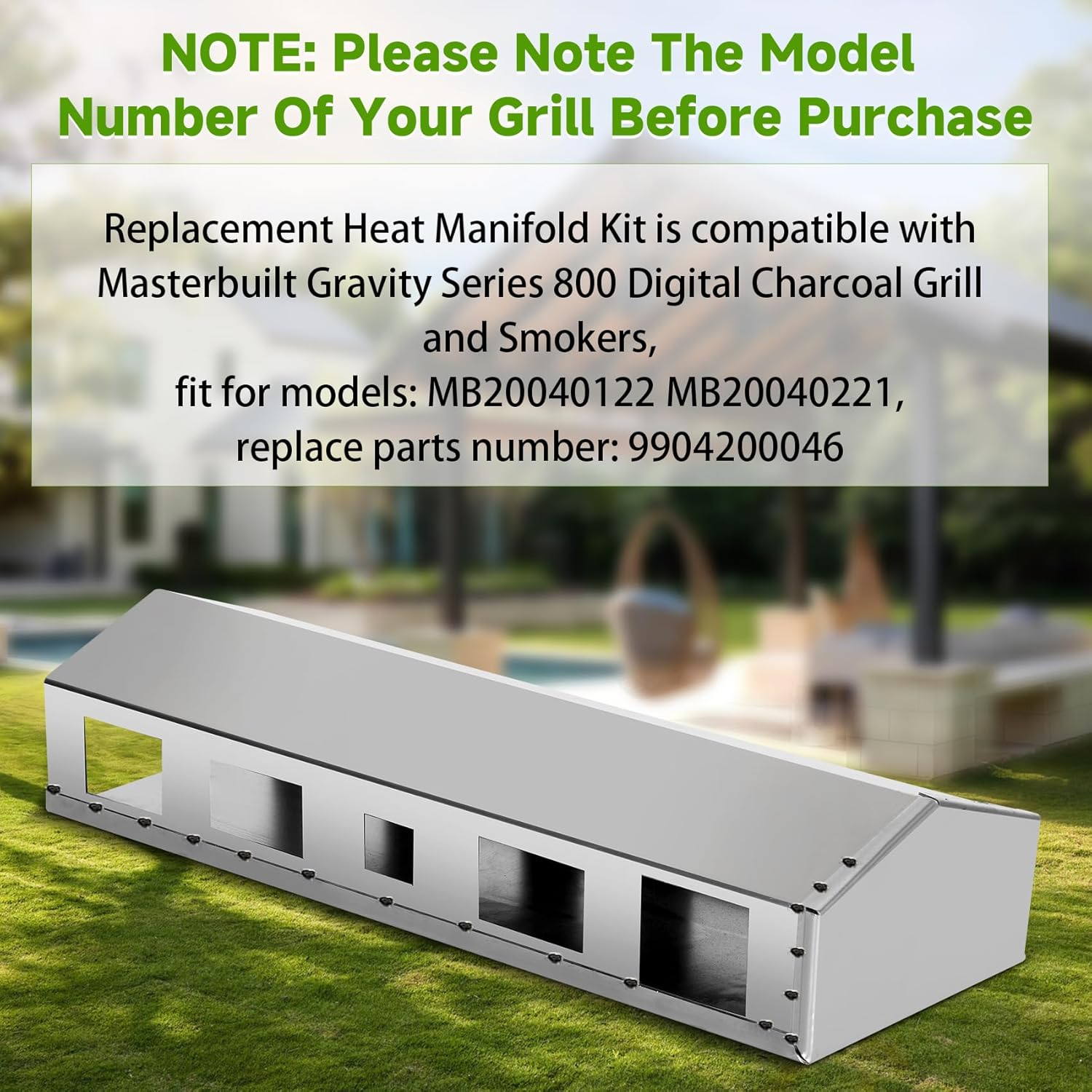Upgrade Heat Manifold for Masterbuilt Gravity Series 800 Digital Charcoal Grill Replacement, 9904200046, Compatible with Smokers MB20040122 MB20040221 image number 2
