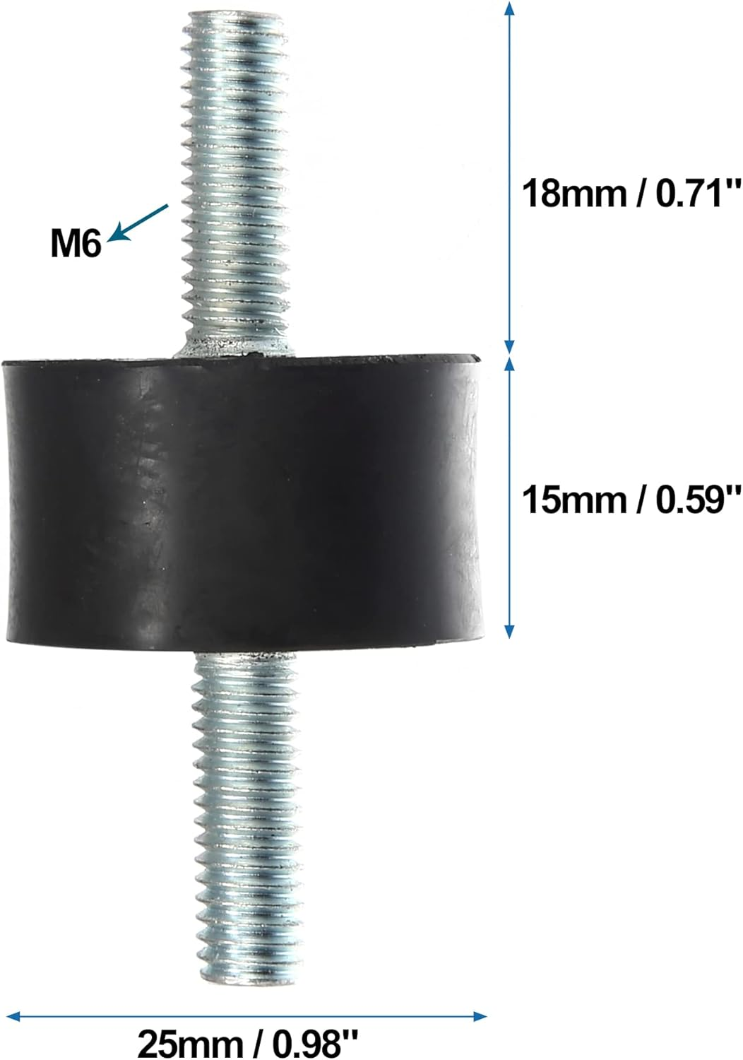 X AUTOHAUX 4Pcs M6 Car anti Vibration Rubber Isolator Damper 25X15Mm Rubber Bobbin Mount Shock Absorb Mounts for Compressors VV Engines for Car image number 6