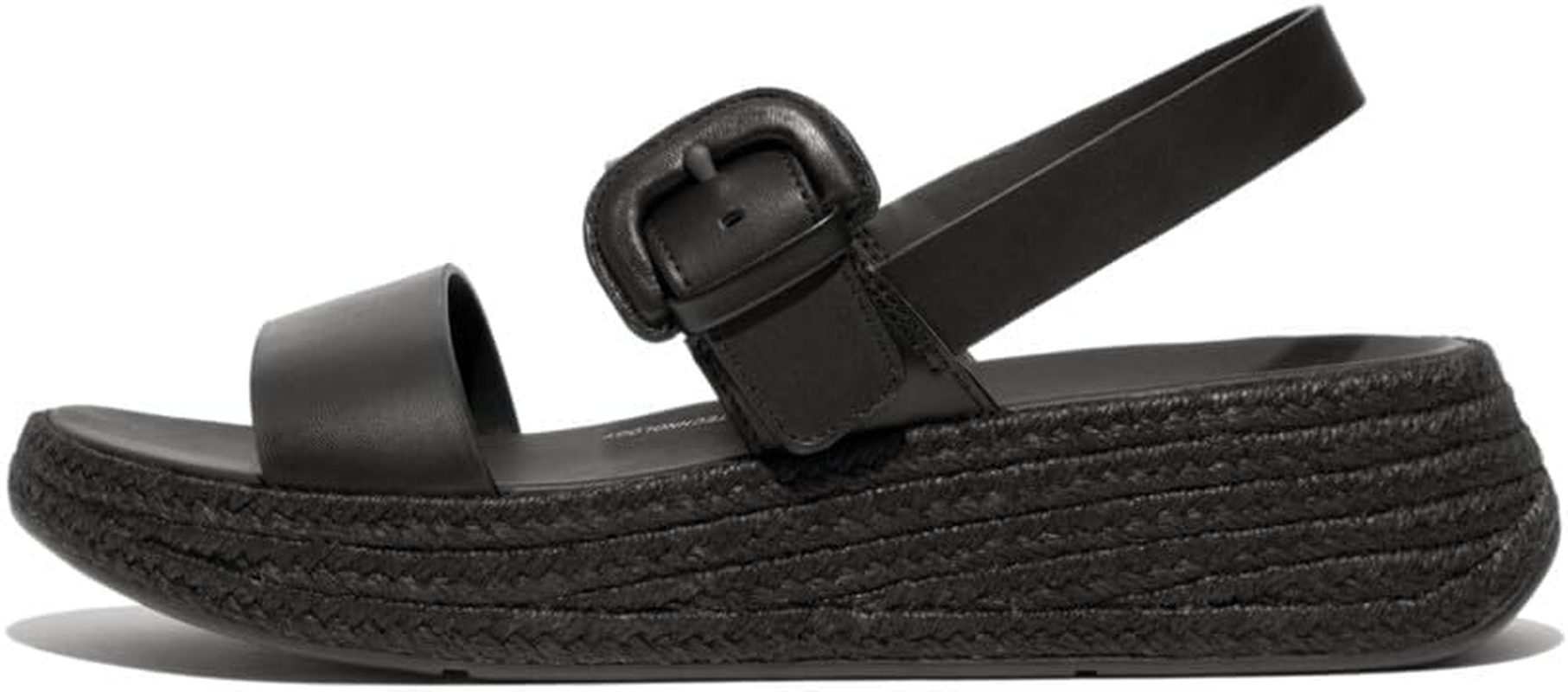 F-Mode Espadrile Buckle Leather Flatform Sandals, Women'S image number 4