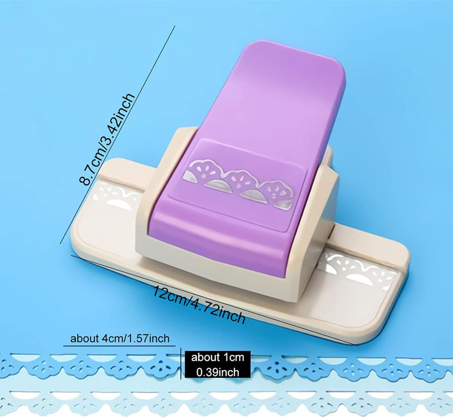 Circle Hole & Fancy Border Paper Puncher | for DIY Crafts, Scrapbooking, Cards & Christmas Party Decor image number 3