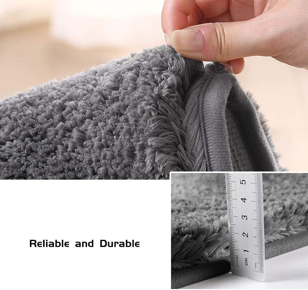Bathroom Rug Mat, Extra Soft Absorbent Premium Bath Rug, Non-Slip Comfortable Bath Mat, Carpet for Tub, Shower, Bath Room, Machine Washable (60 X 40 Cm, Dark Grey) image number 6