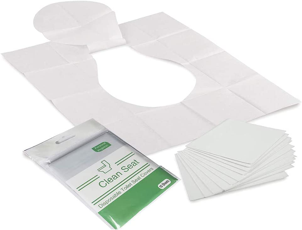 Disposable Toilet Seat Cover Toilet Paper Potty Training Daily Use Travel Size, Eco-Friendly Bio-Degradable Flushable Paper, Toilet Seat for Kids, Toddlers and Adults 5 Packs/50 Counts image number 1