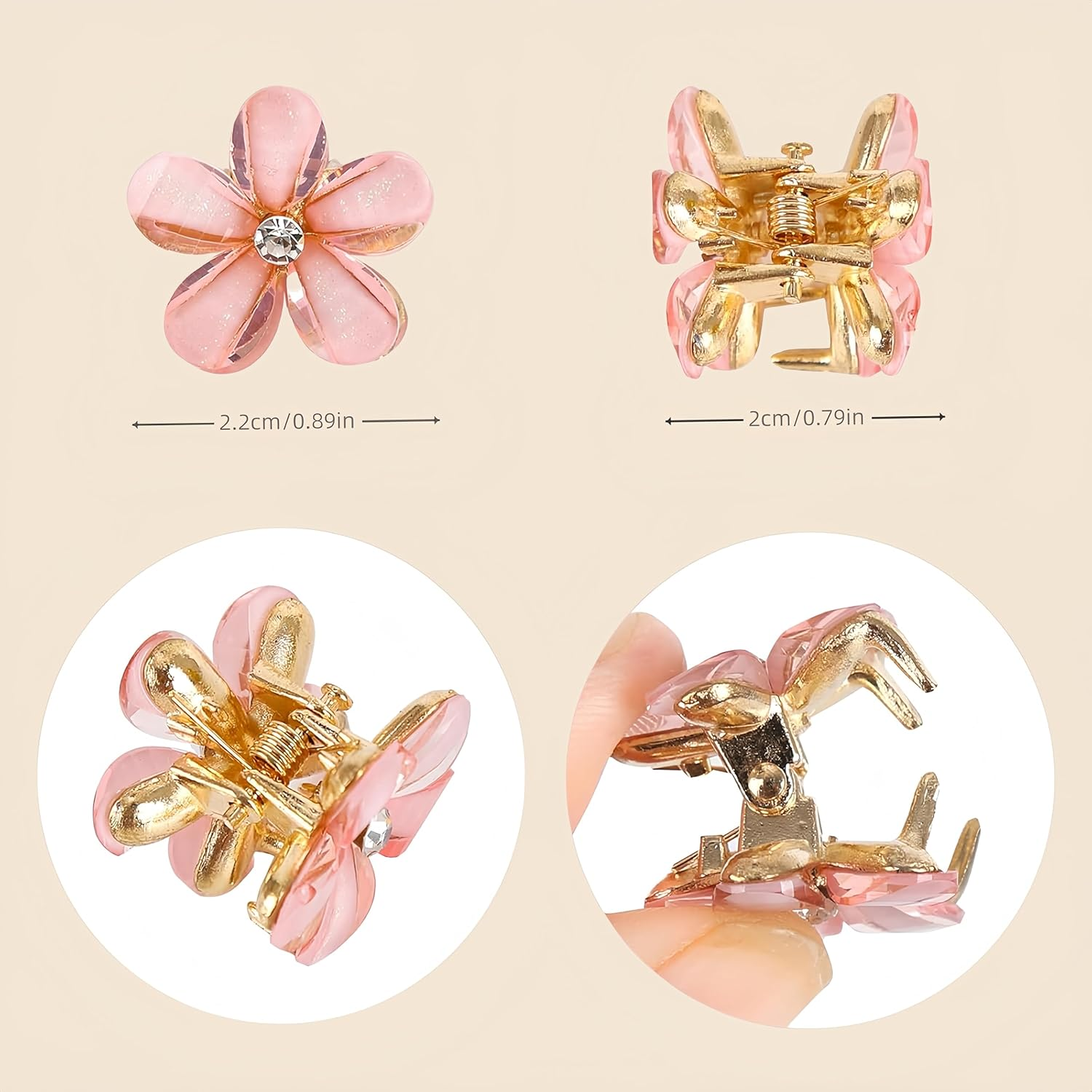 Mini Flower Hair Clips Multicolor Set of 16 image number 5