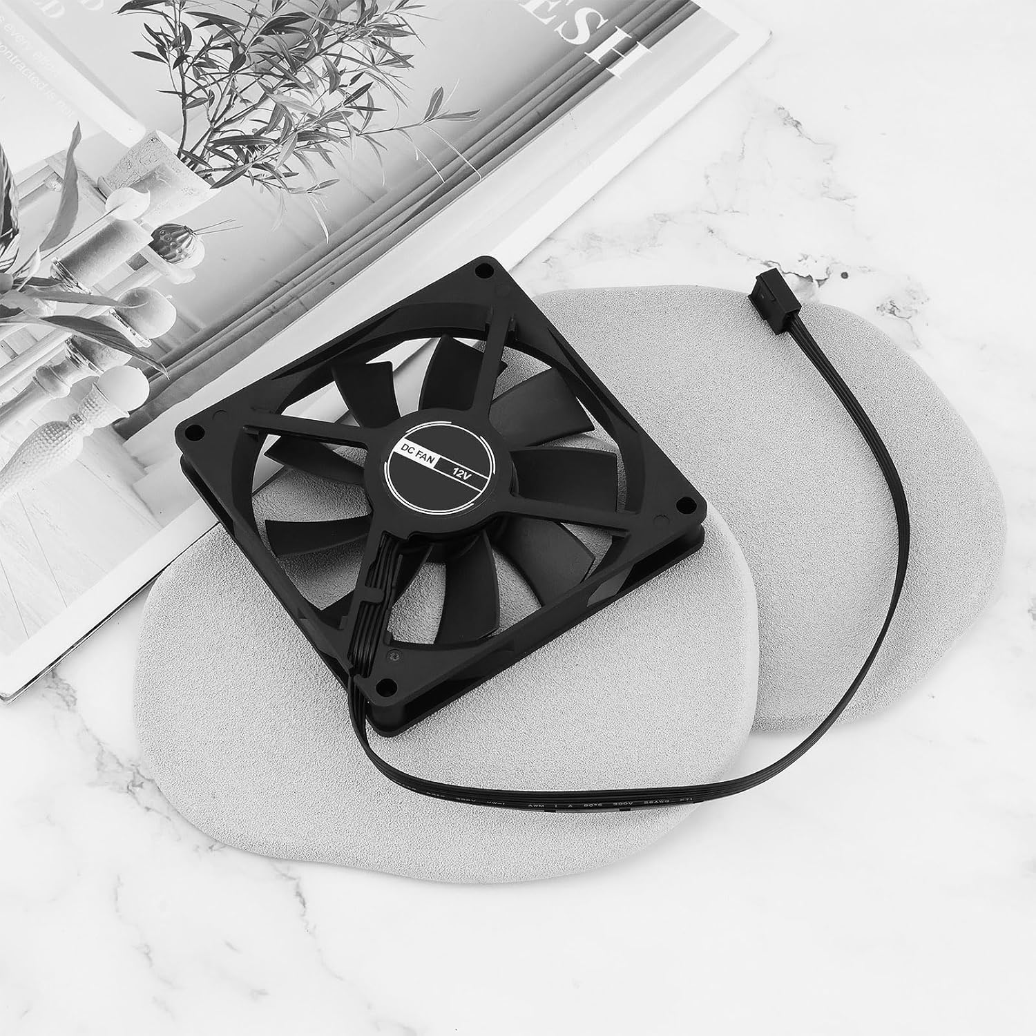 SING F LTD 1PC 4Pin Computer Case Fan Compatible with NOCTUA CHROMAX Nf-A9X14 HS-PWM SSO2 Bearing 2500RPM 91.8X91.8X15.6Mm PC Cooling Fan Black image number 4