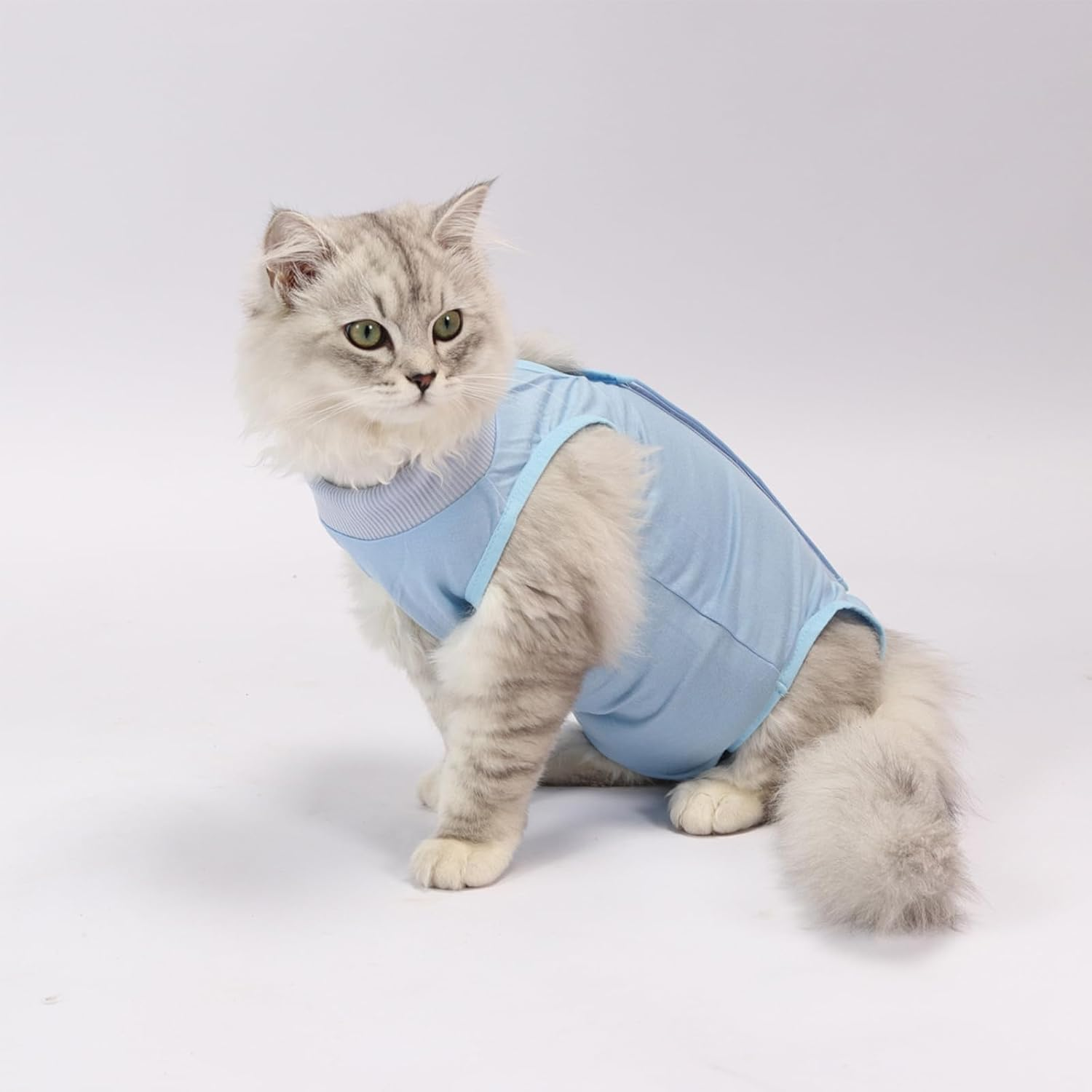 Yoolhamy Cat Recovery Suit for Post after Surgery, Elizabethan Collar & Cone Alternative, Anti-Licking Wound for Abdominal Wounds or Skin Diseases Kitten Bodysuit image number 3