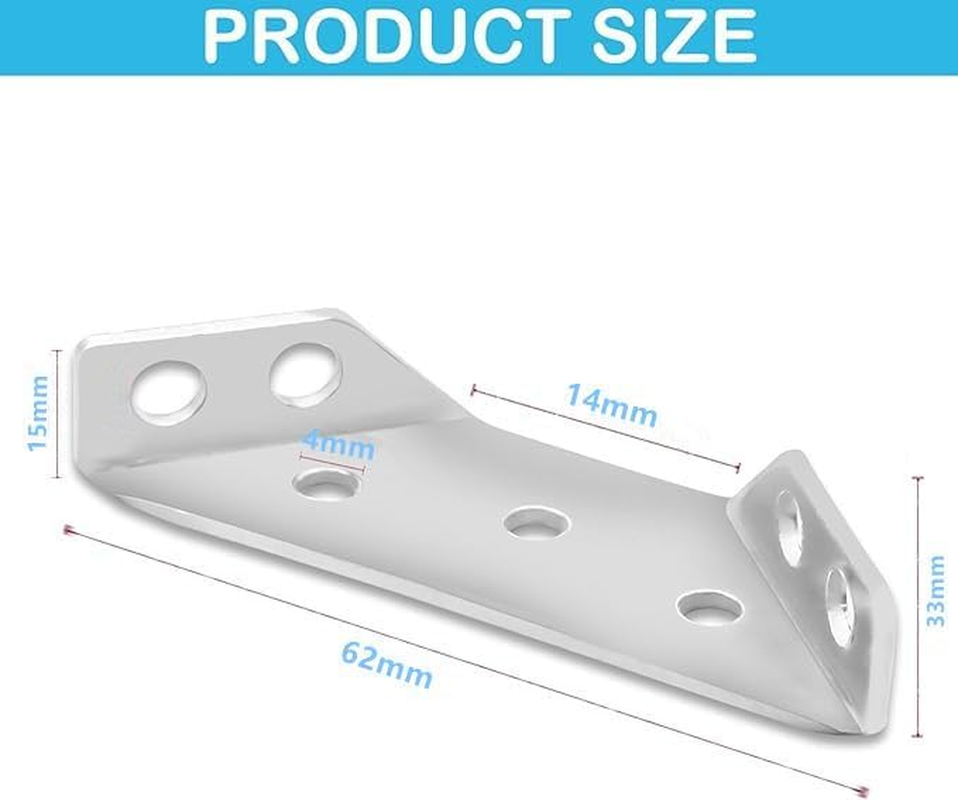 30 Pcs Universal Stainless Steel Furniture Corner Connector, Stainless Steel Multifunction Triangle Corner Brace, for Shelf Cabinet Table Chair with Screws Trapeziform Corner Brace Bracket Fastener