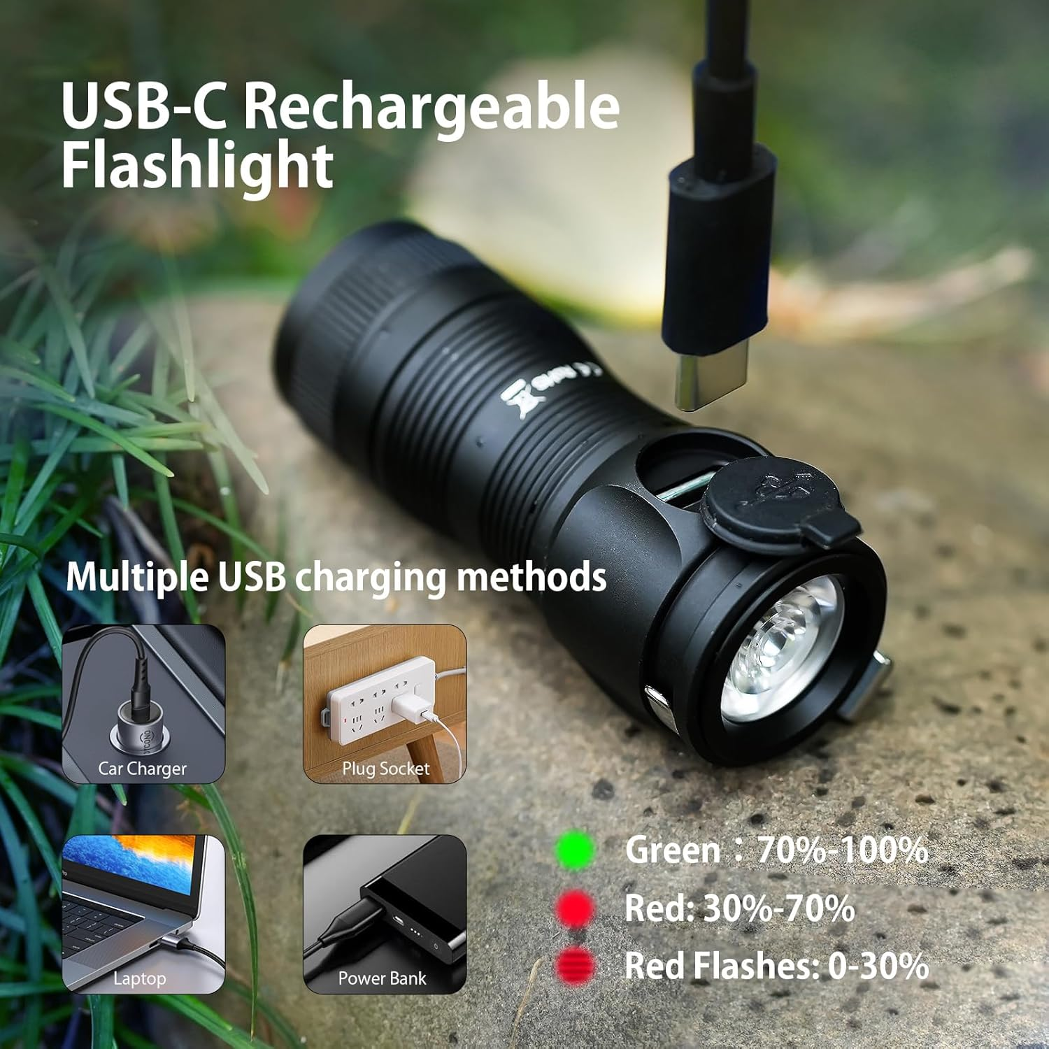 Sofirn SC13A Torch Rechargeable, 1300 Lumens Small Flashlights with Andril 2 UI, Pocket Mini Flash Light for Everyday Carry Camping Hiking image number 2