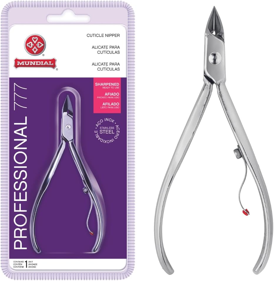 Cuticle Nipper MUNDIAL 777 Professional - Sharpened Nail Care Cuticle Trimmer for Manicure and Pedicure, Longer Stainless Steel Handle image number 3