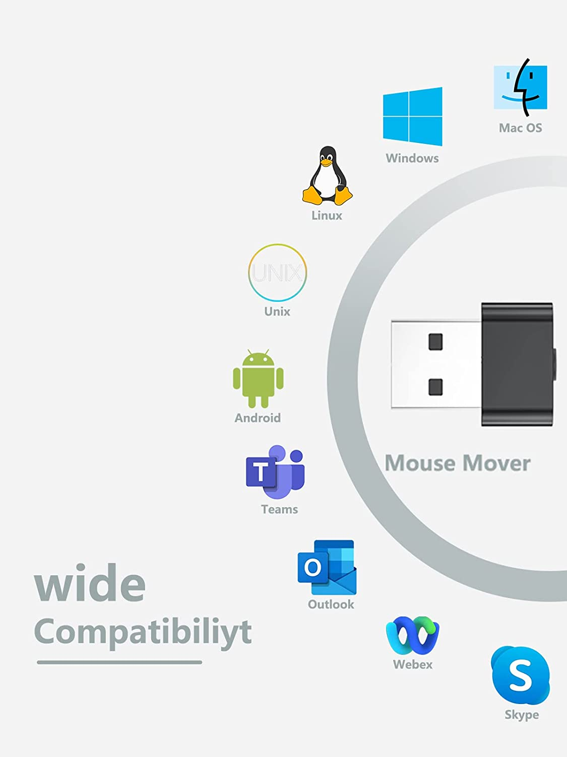 Geyes Mouse Jiggler USB, Undetectable Mouse Mover Device Has Two Swing Modes Jiggle and Multi-Track,Keeps for Computer/Laptop Awake, Driver-Free, Plug-Play，With Switch (Metal Black 2 Pcs) image number 2