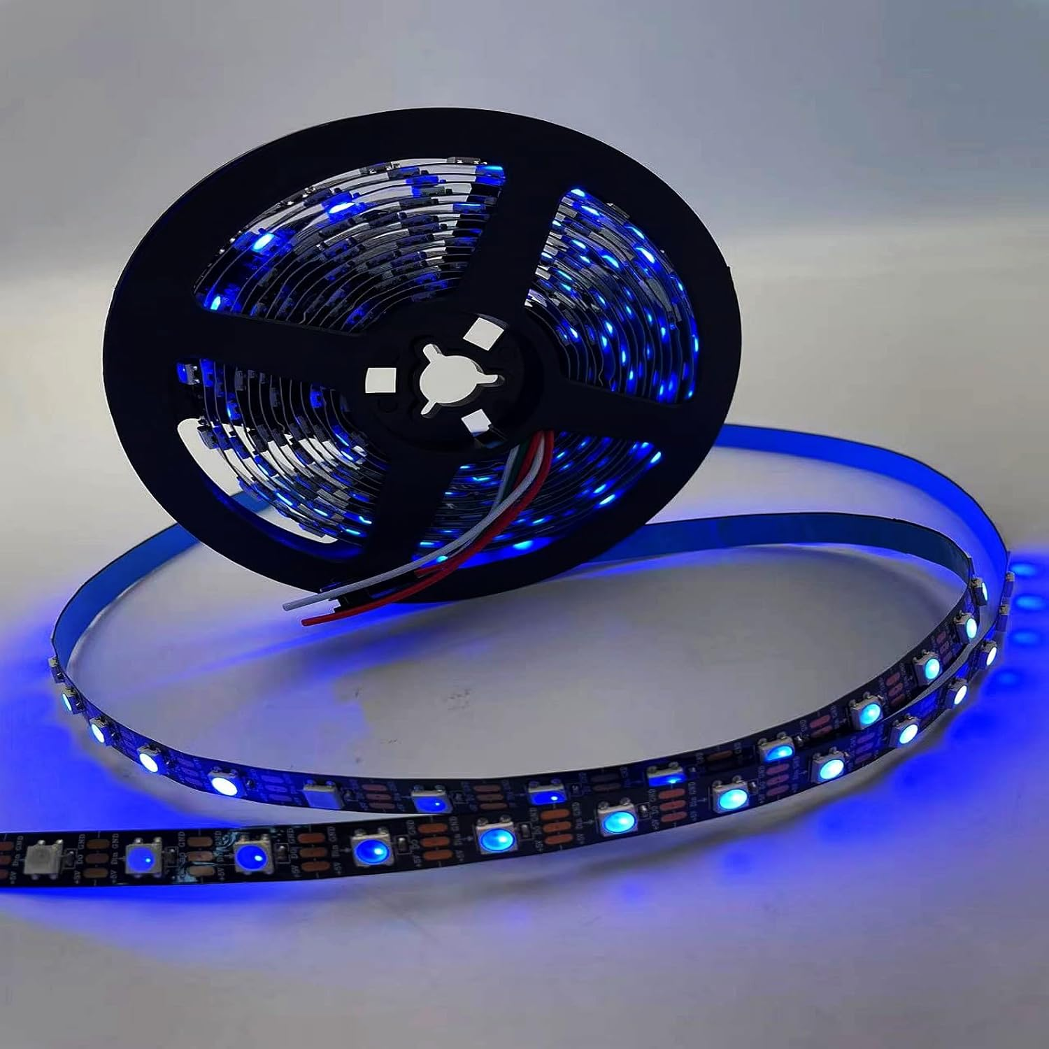Ws2812B LED Strip, 16.4 Ft Independently Addable FCB LED Strip, 300 Pixels Digital Programmable LED Strip with Catch-Up Effect, Smart Color Suitable for DIY Projects.