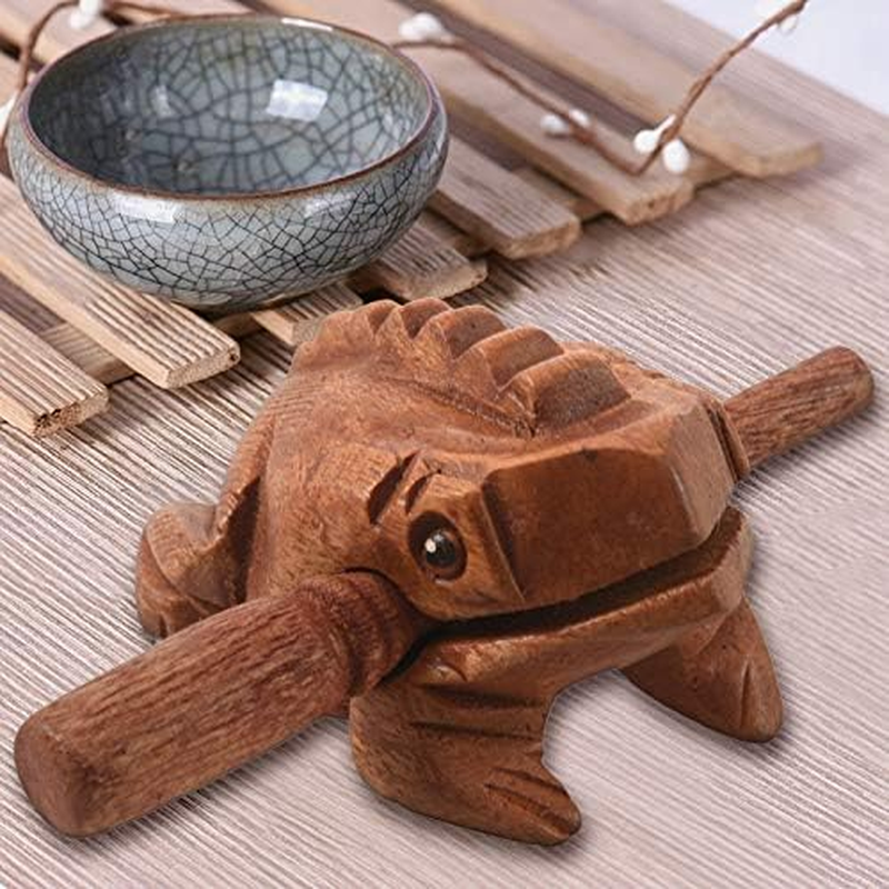 Carved Croaking Wood Percussion Musical Sound Wood Frog Tone Block Toy image number 5