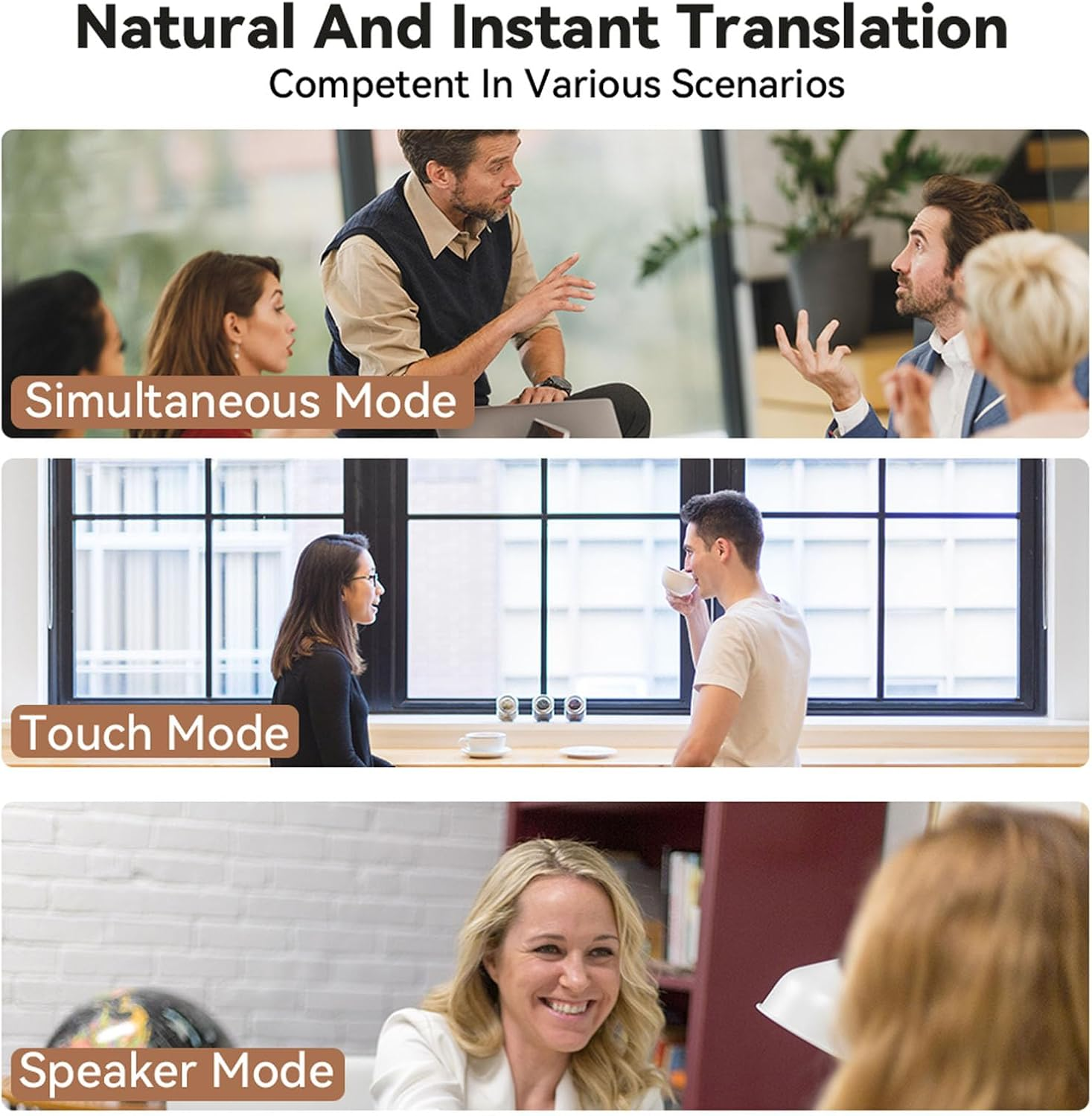 LICAEVEY 150 Languages Translation Earbuds, AI Real Time Translator Earbuds with No Subscription Fees, Bluetooth 5.4 Wireless Earbuds with Immersive Sound for Travel, Meetings image number 3