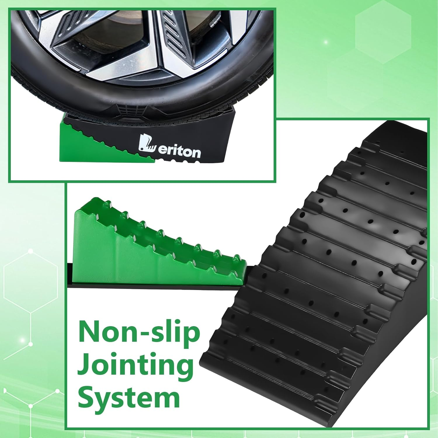 2 Pack RV Leveling Blocks Kit, Camper Leveler Ramp up to 35000 Lbs RV Leveler Including Chocks anti Slip Mats T Bubble Level Carry Bag for Single Dual Axle Trailers Trucks RV Campers image number 4