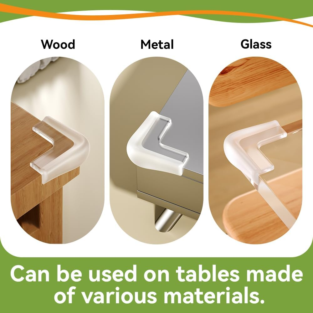 SAFELON 8 PCS Childproof Corner Protector, Baby Safety Table Corner Guard, Silicone Material Baby Proof Bumper Cushion (Clear-White) image number 4