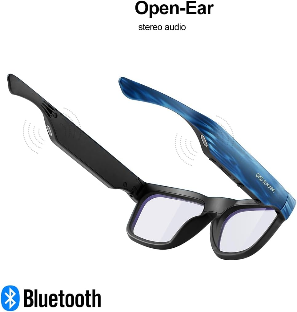 Oho Smart Glasses, Camera & Bluetooth Sunglasses with Open Ear Speaker Athletic/Outdoor Sports,Polarized UV Protection,Unisex