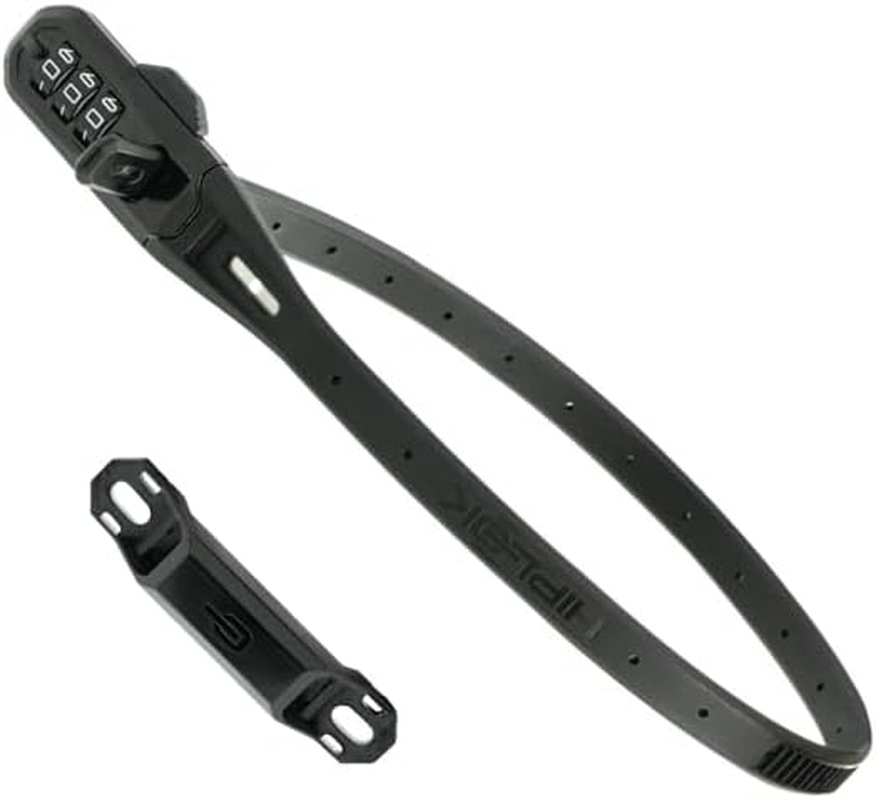 Hiplok Z LOK Combo Bike Lock/Motorbike Helmet Lock - Black. 3 Digit Code. Steel Core & 45Cm Locking Length. Optional Bracket image number 3