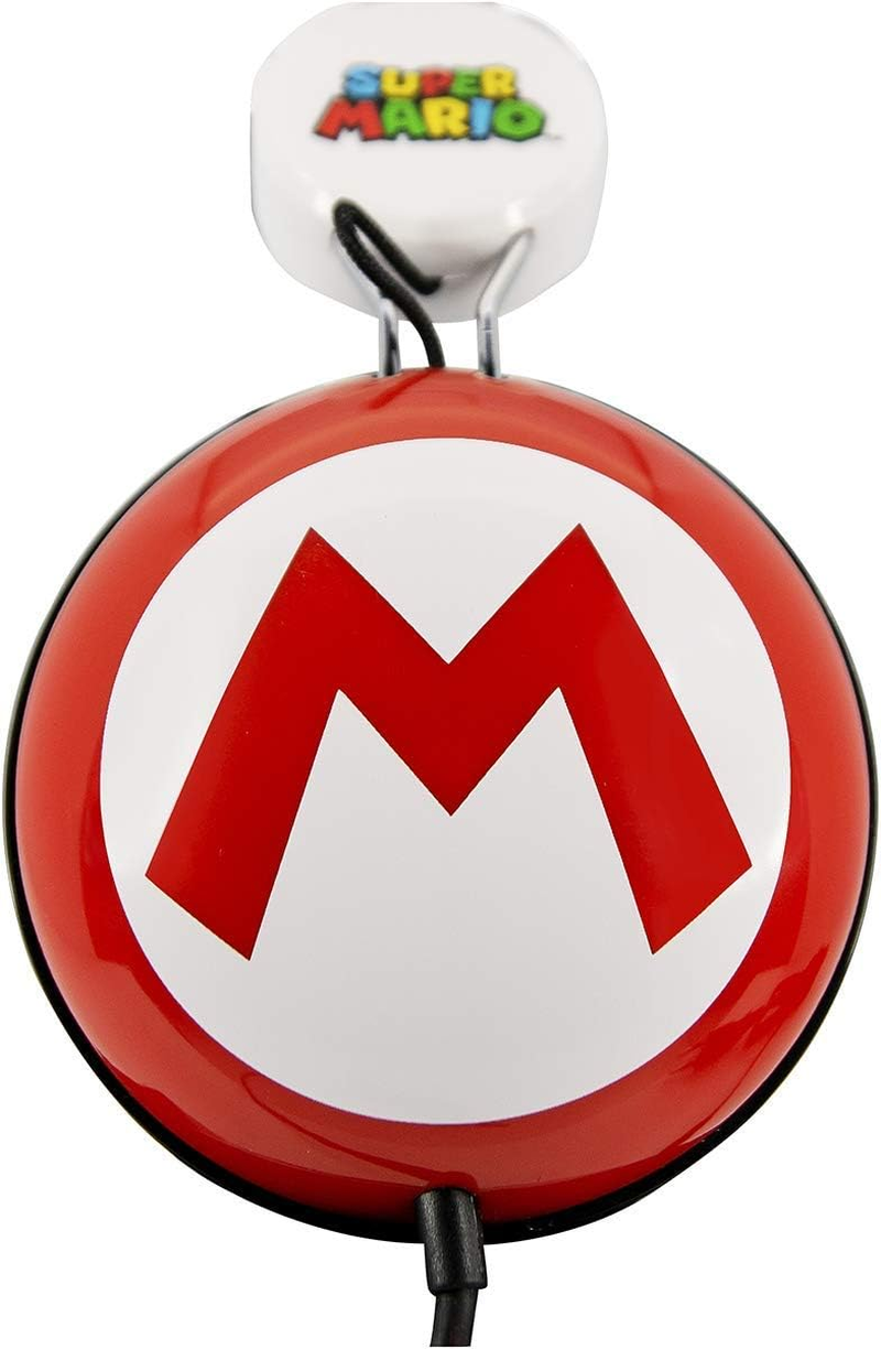 OTL Technologies Tween Kids Super Mario Icon Core Headphones (Padded Headband, 85Db Volume Limit, Colourful Design, Unisex), Red/White image number 3