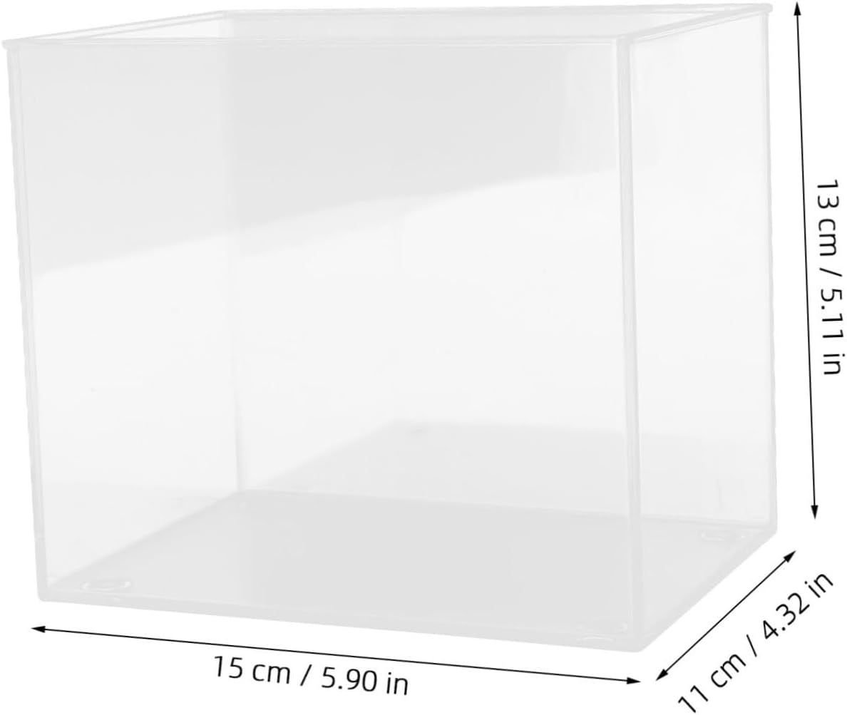 ERINGOGO Transparent Mini Goldfish Tank Square Plastic Aquarium for Desktop Crack Resistant Fish Bowl for Home Office Garden Decor Easy Maintenance Open Tank for Aquatic Pets image number 2