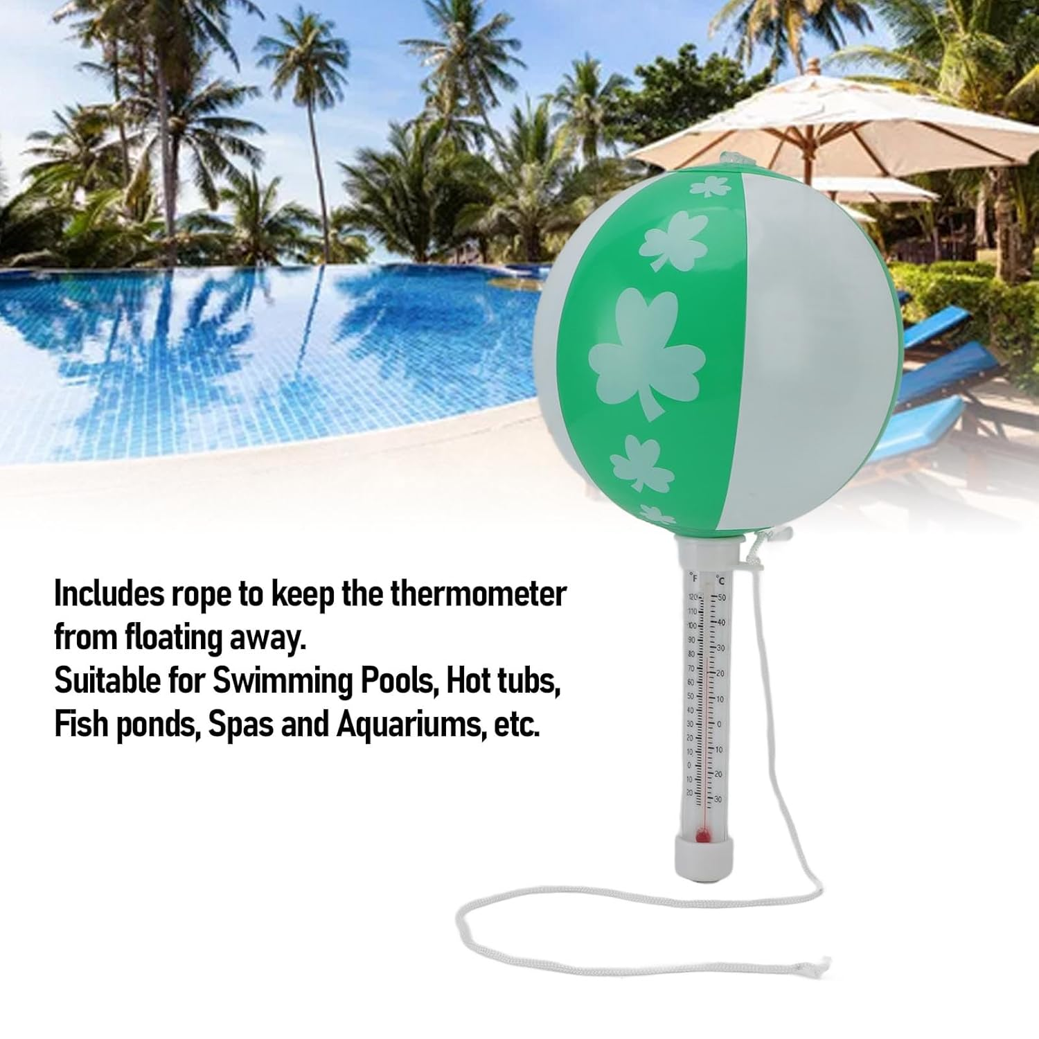 Jiawu Floating Pool Thermometer with Large Temperature Display, Easy to Read Water Temperature image number 2