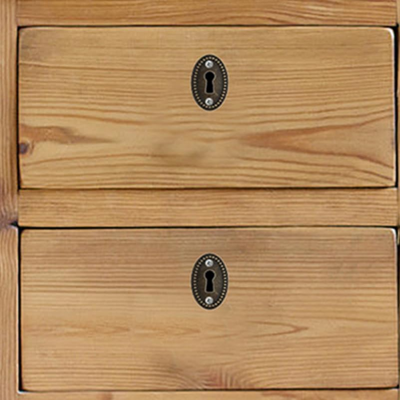 ARTIBETTER 10 Pcs Oval Stamped Antique Brass Decorative Keyhole Cover Keyhole Escutcheon Plate for Cabinet Door Dresser Drawers Desk Furniture Hardware image number 1