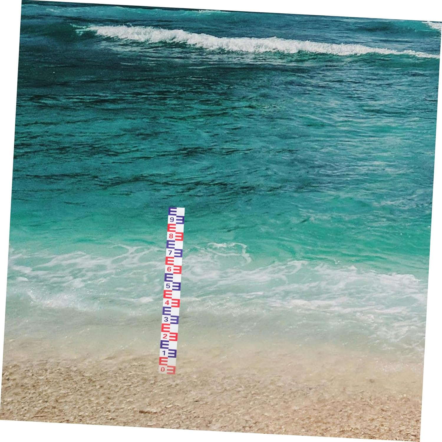 2Pcs Aluminum Water Level Gauge Sticker with Reflective Film Corrosion Resistant Self-Adhesive Water Level Scale for Outdoor Swimming Pool Red Blue image number 5