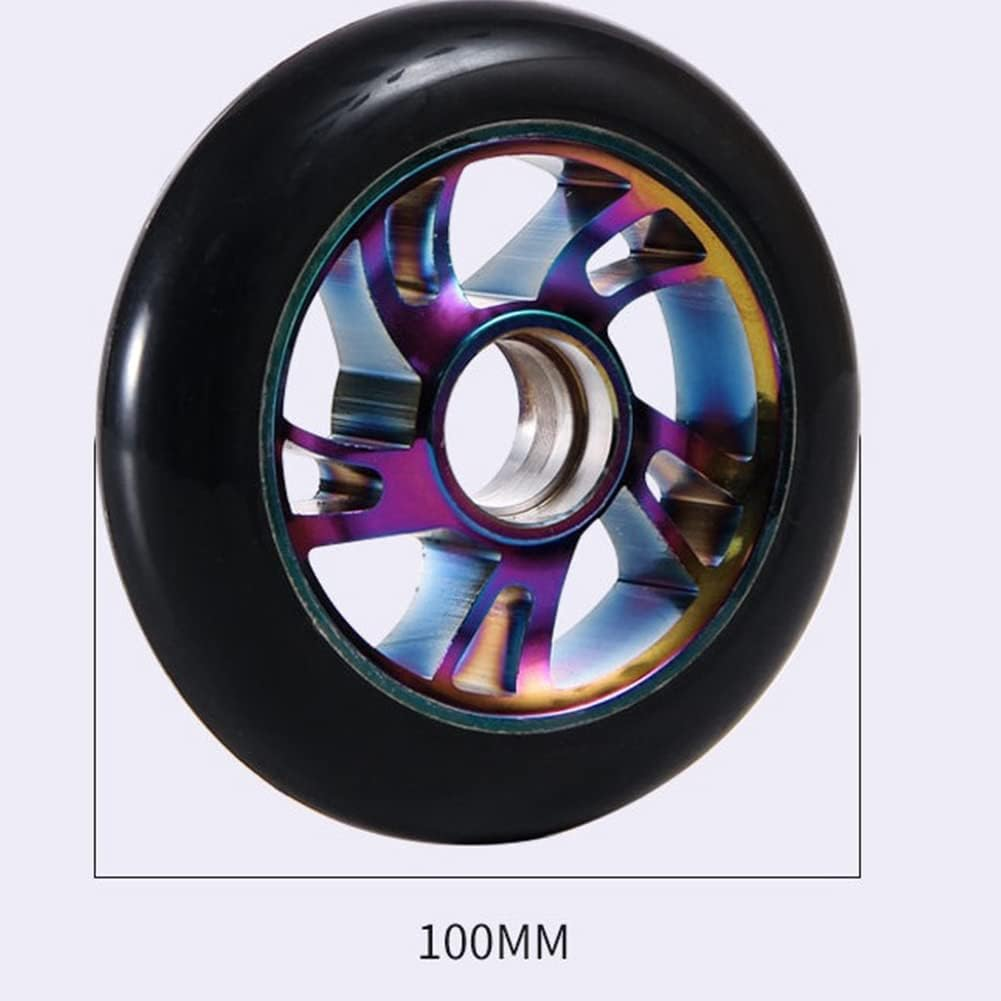 2 Pcs 100Mm Scooter Replacement Wheels with Bearing Stunt Scooter Pu Wheels for Rocking Cars, Extreme Cars, Scooters image number 6