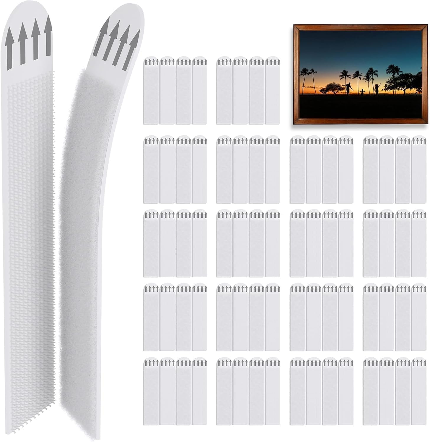 Picture Hanging Strips, Large Adhesive Hook & Loop Wall Stickers for Picture Hanging,Heavy Duty Wall Hanging Strip No Tool without Nail,Removable Damage Free Frame Hanging Strip for Home Decor (12) image number 3