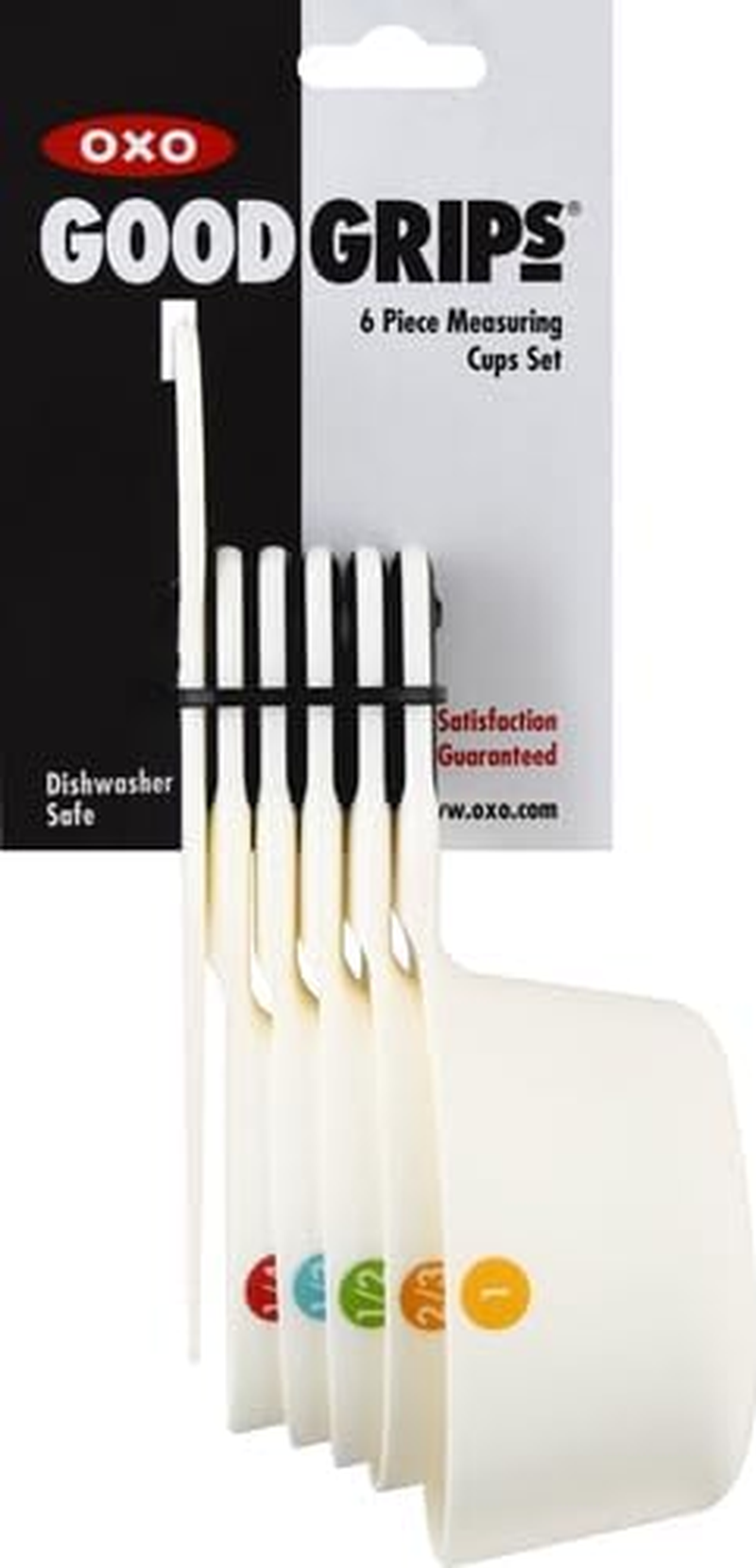 OXO Good Grips 6-Piece Plastic Measuring Cups- White, 5 Count(Pack of 1) image number 4