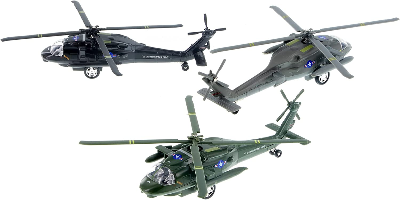 Playmaker Toys 10" Blackhawk Helicopter Die Cast Model Toy (Colors May Very)