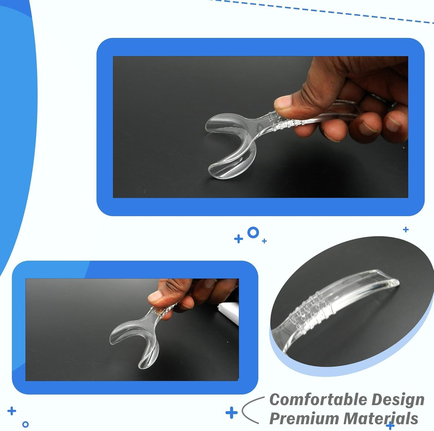 C-Shape Premium Cheek Retractor Transparent, Lip Retractor, Autoclavable Mouth Opener (4) image number 3